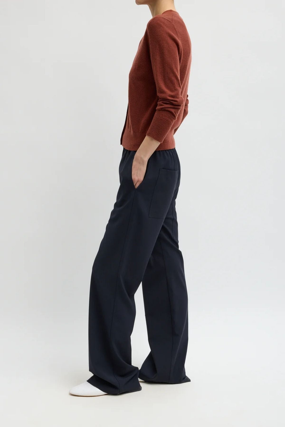 Tibi Tropical Wool Charles Trouser - Navy