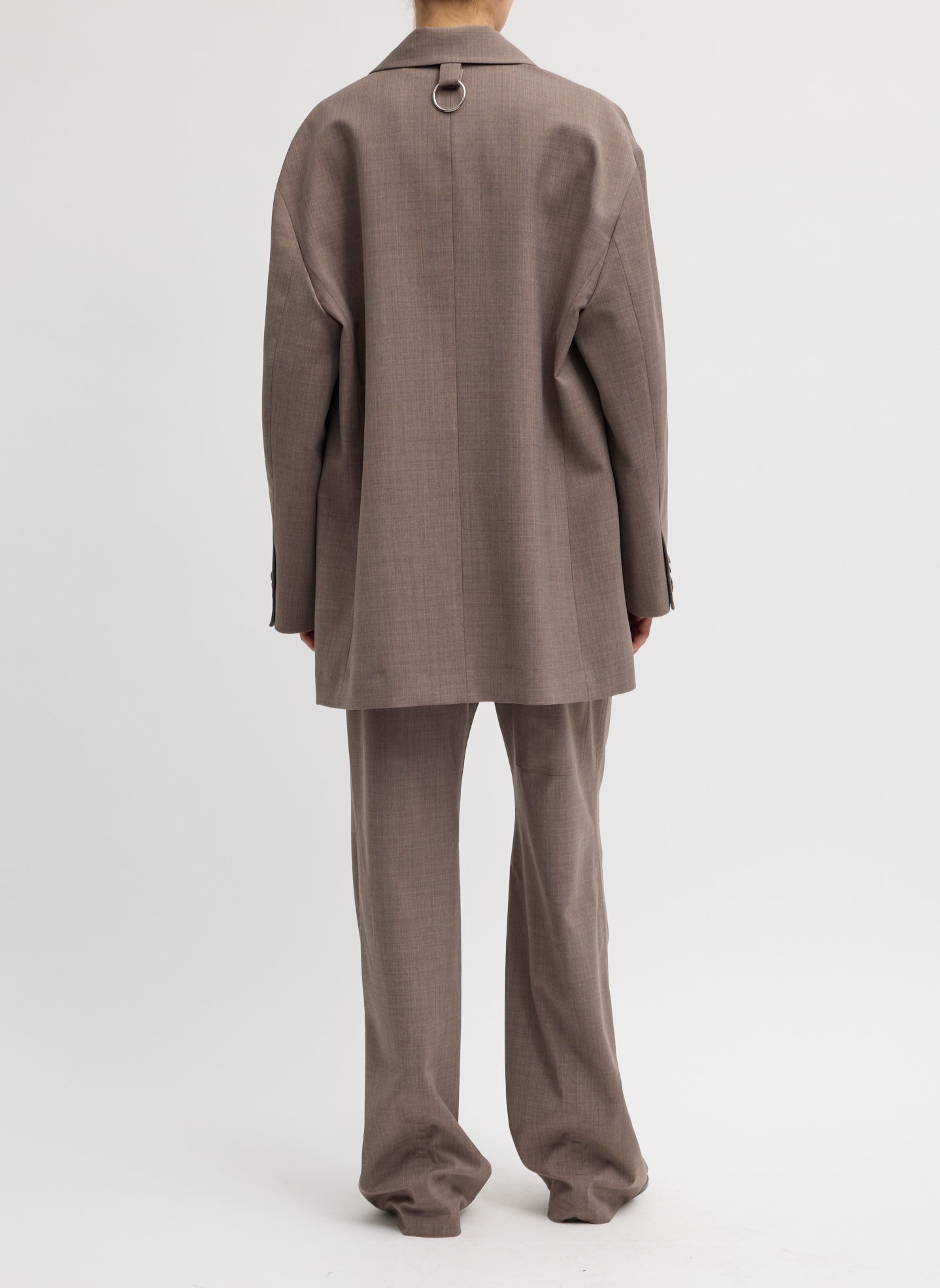 Tibi Tropical Wool Liam Blazer - Cedar Melange