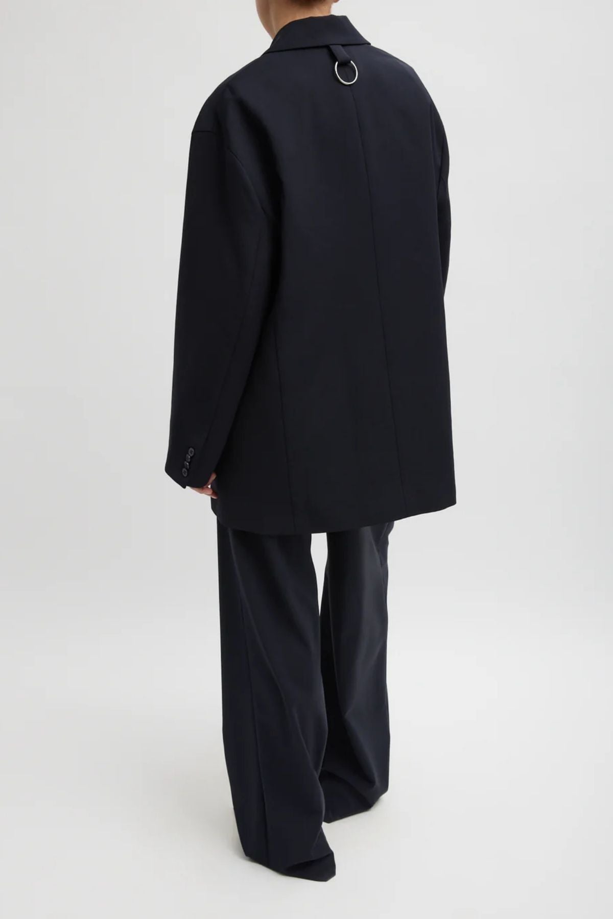 Tibi Tropical Wool Liam Blazer - Navy