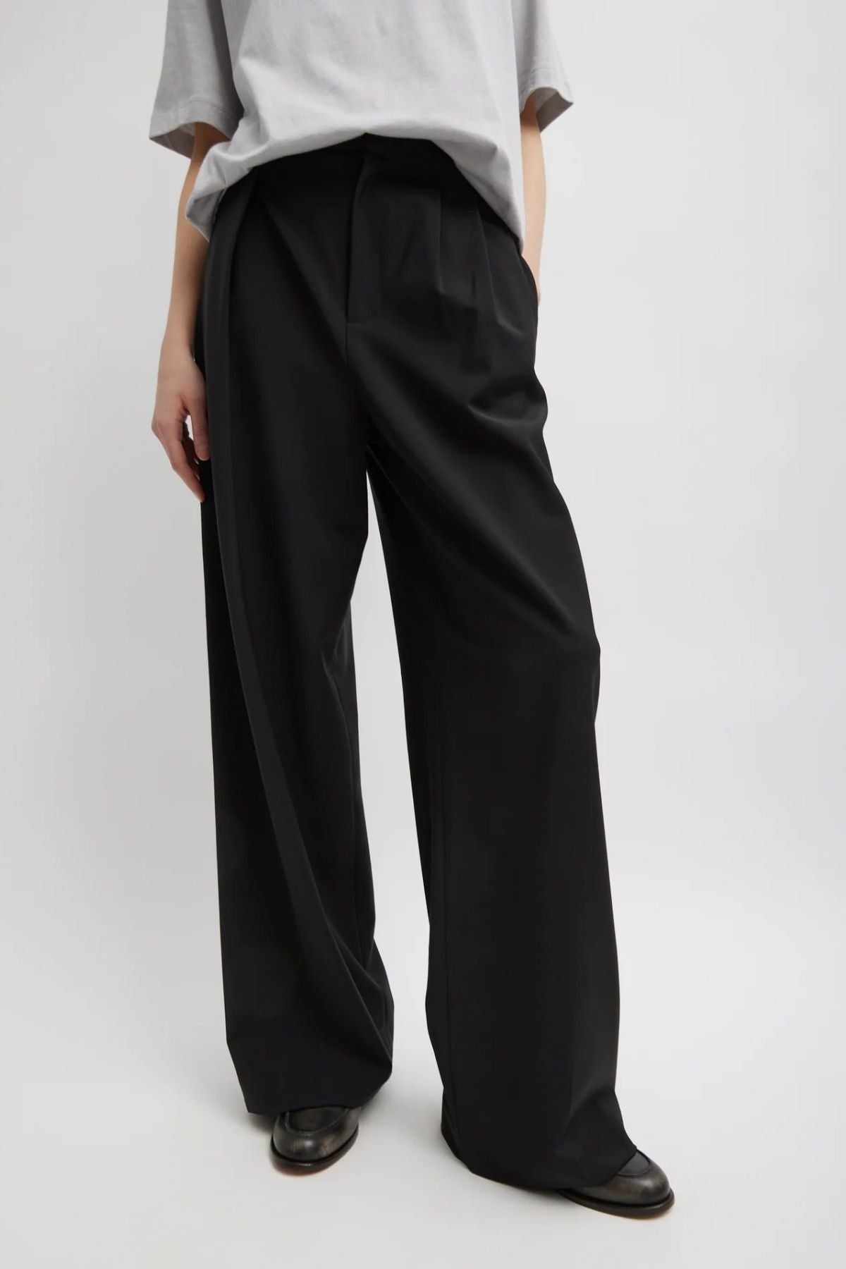 Tibi Tropical Wool Stella Pant - Black