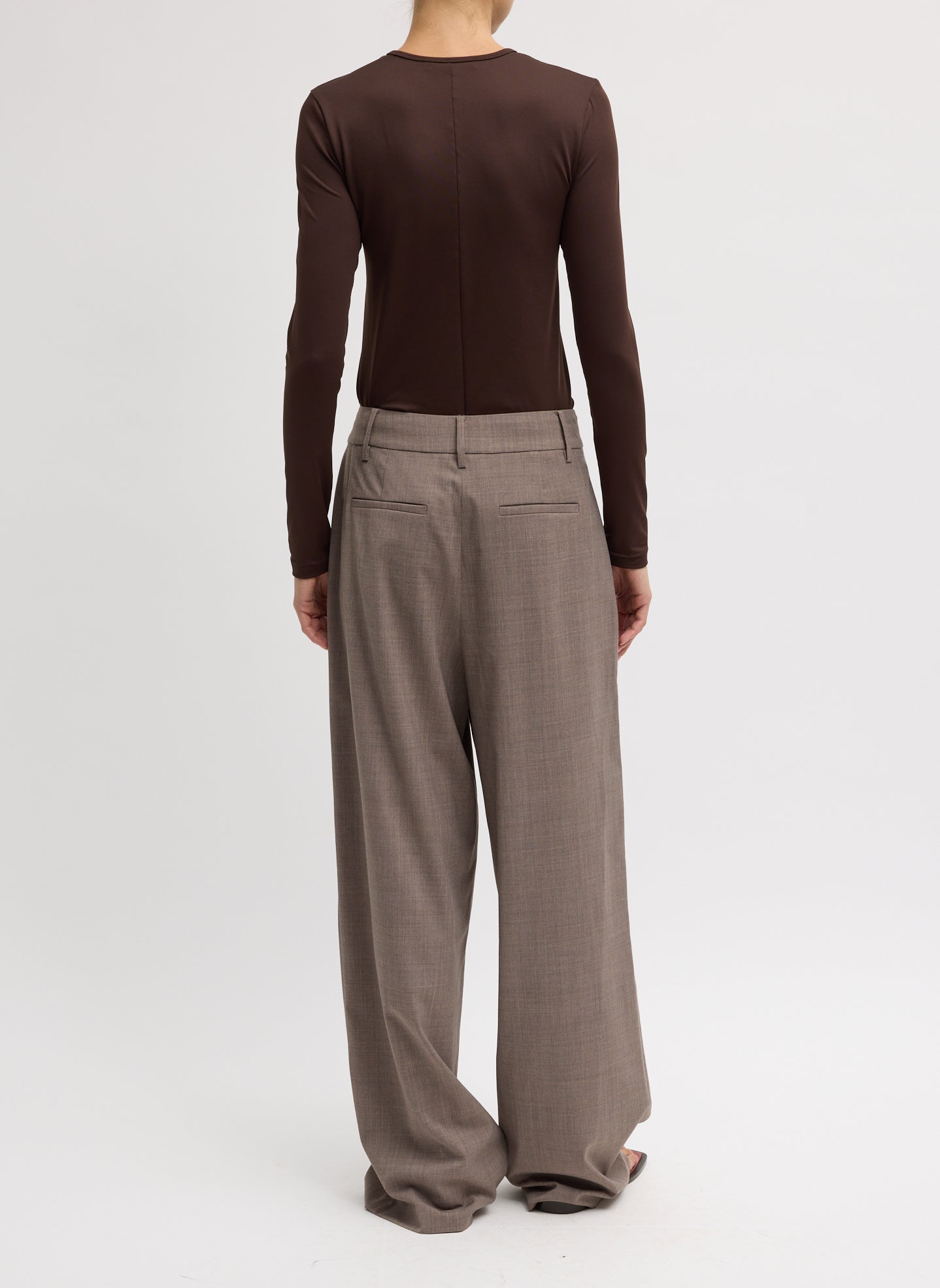 Tibi Tropical Wool Stella Pant - Cedar Melange