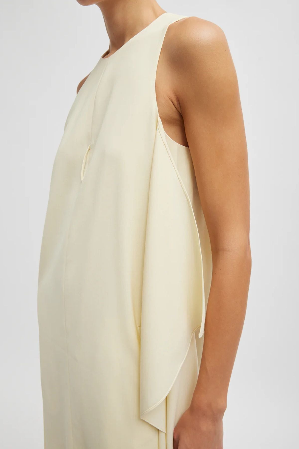 Tibi Tropical Wool Tie Front Dress - Ivory