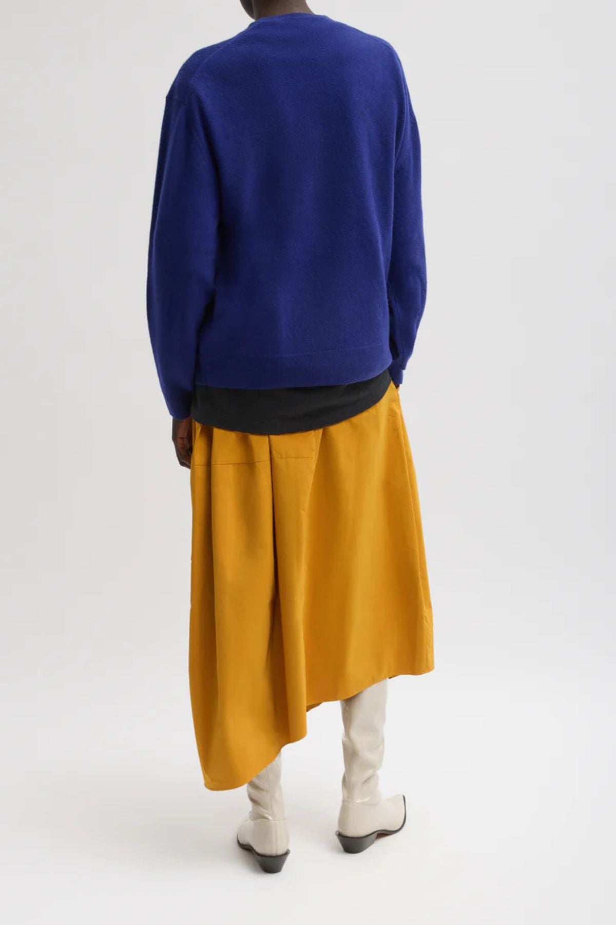 Tibi Washable Cashmere Easy V-Neck Sweater - Ink Blue