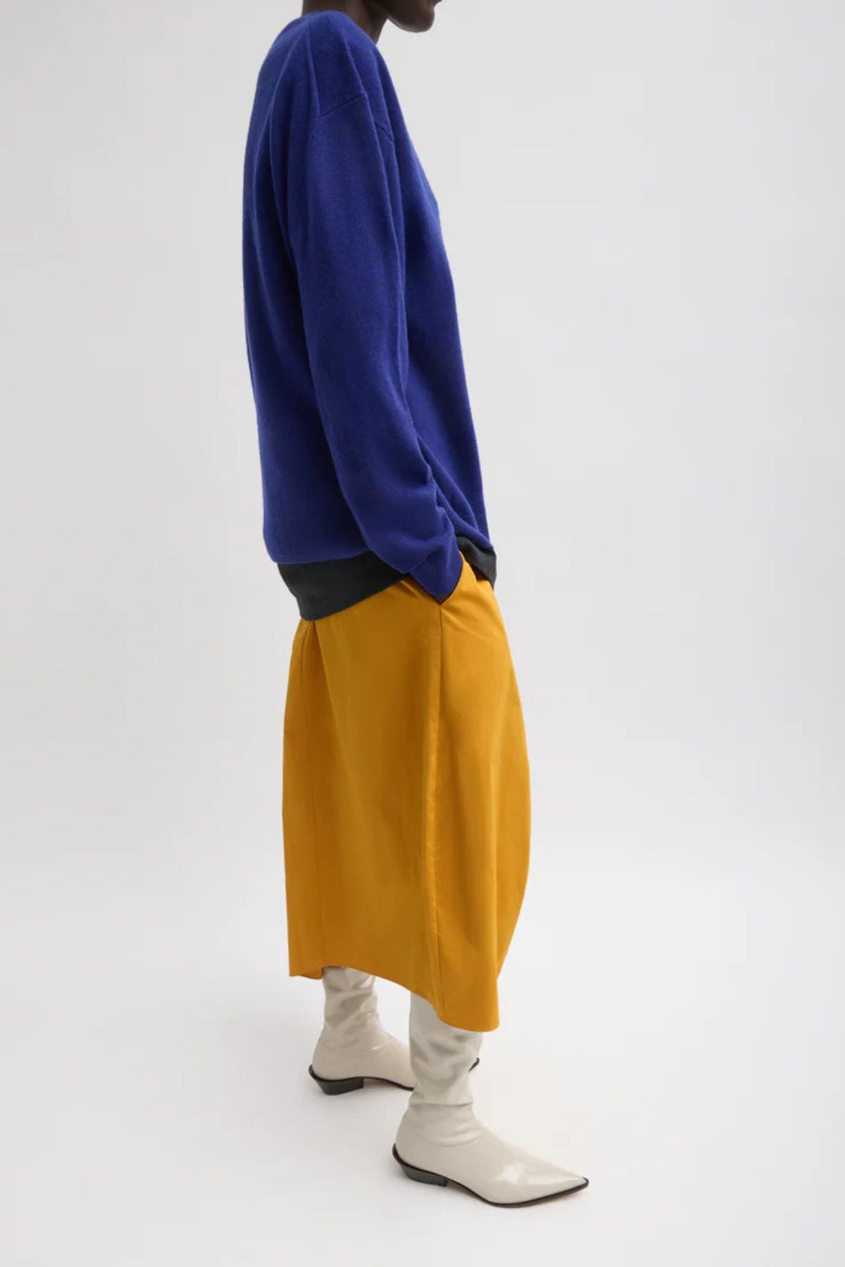 Tibi Washable Cashmere Easy V-Neck Sweater - Ink Blue