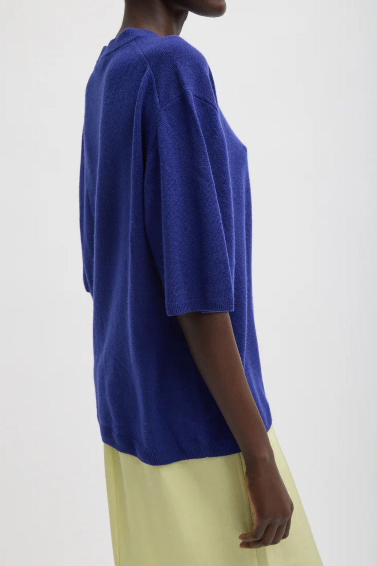 Tibi Washable Cashmere Oversized Easy T-Shirt - Ink Blue