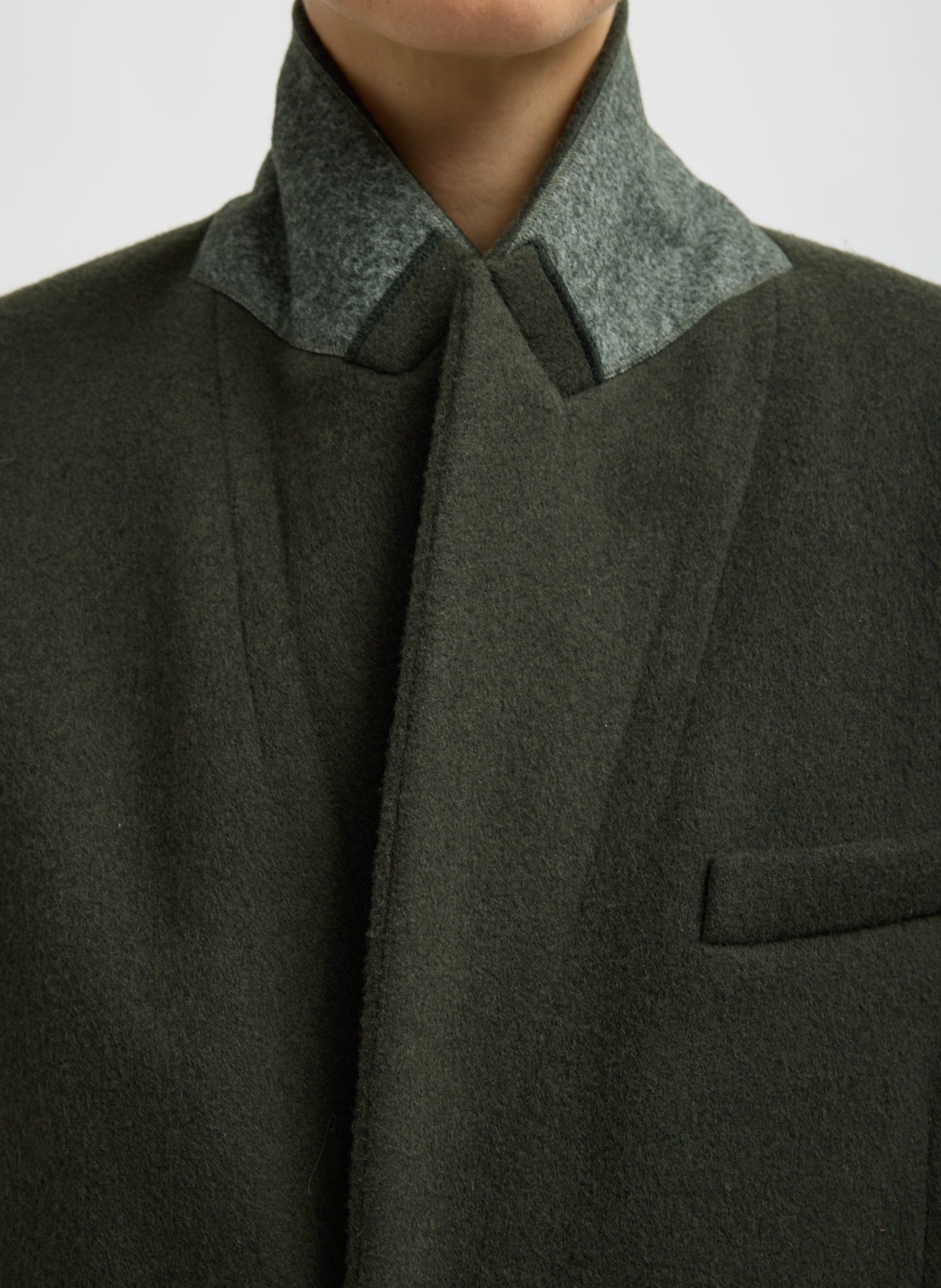 Tibi Wool Coating Tailored Mens Coat - Loden
