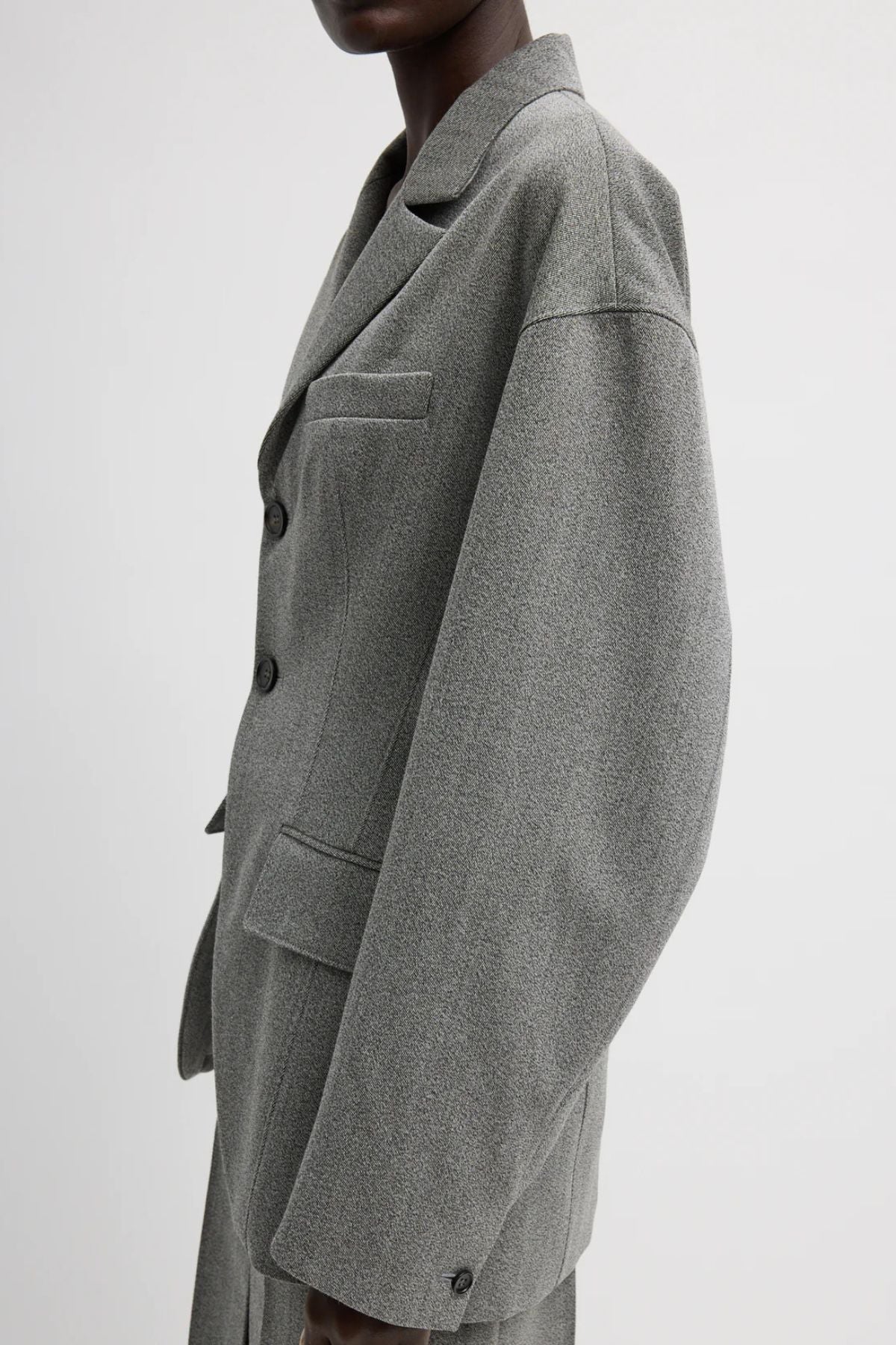 PRE ORDER Tibi Wool Sculpted Blazer - Grey Multi