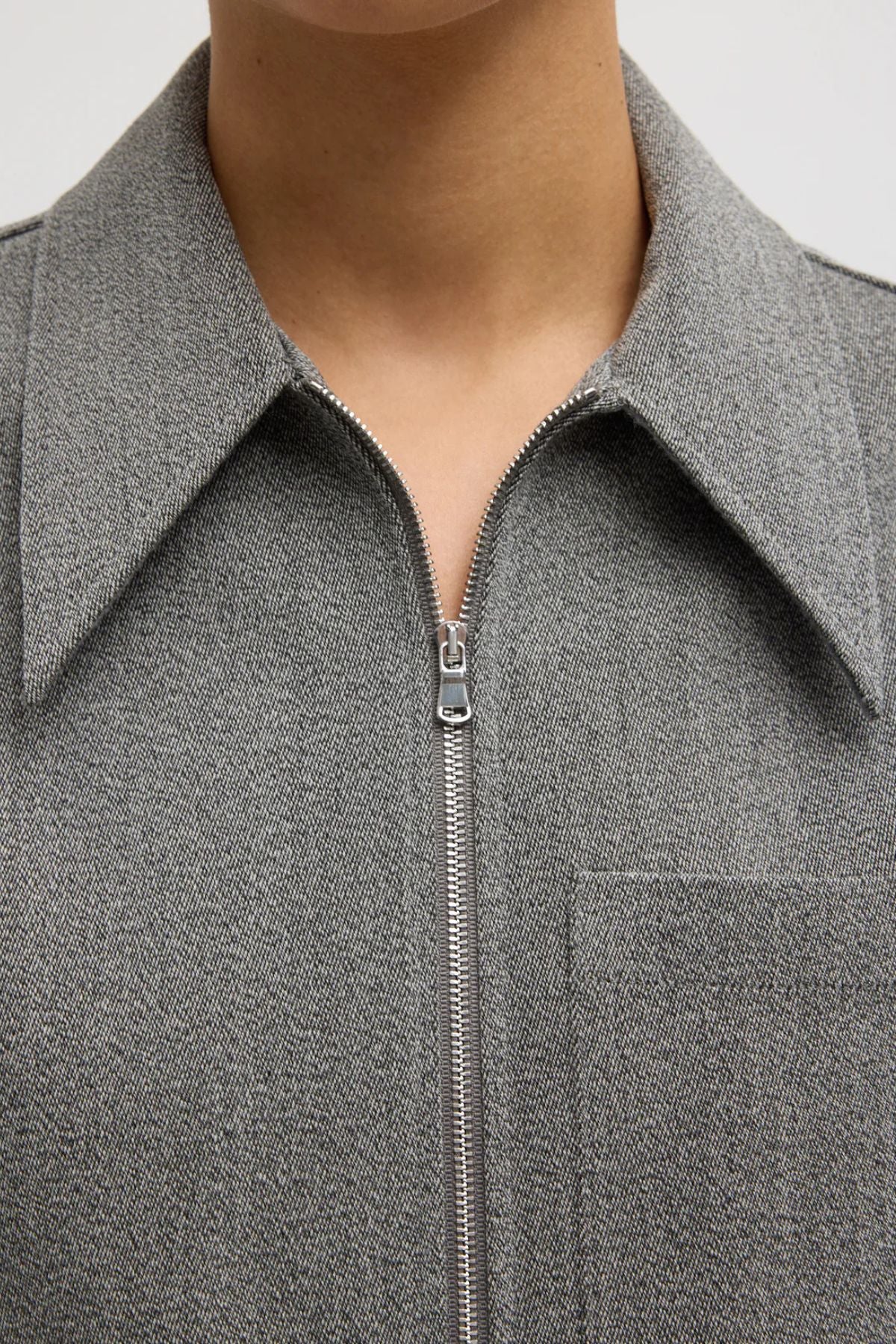 Tibi Wool Zipper Jacket - Grey Multi