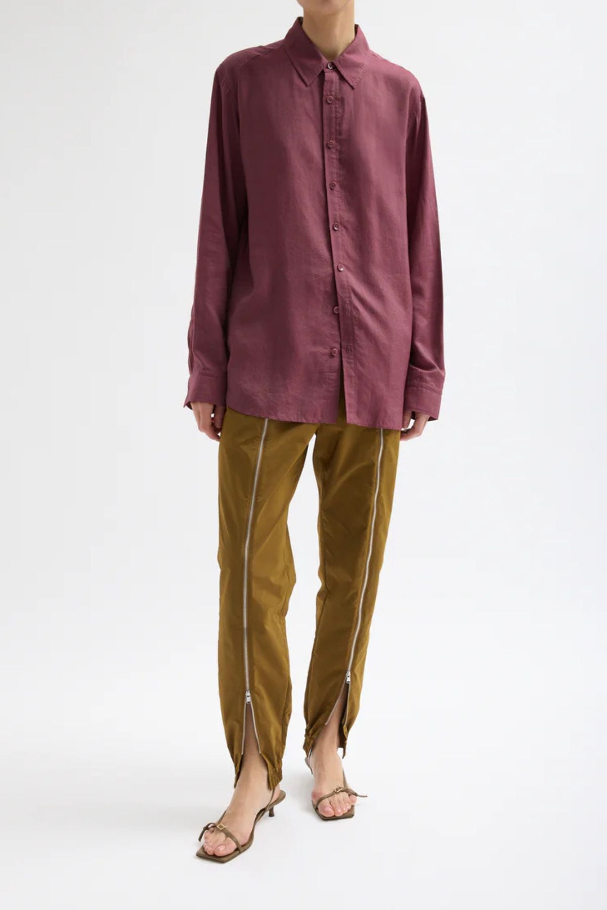 Tibi Zipper Jogger - Brown