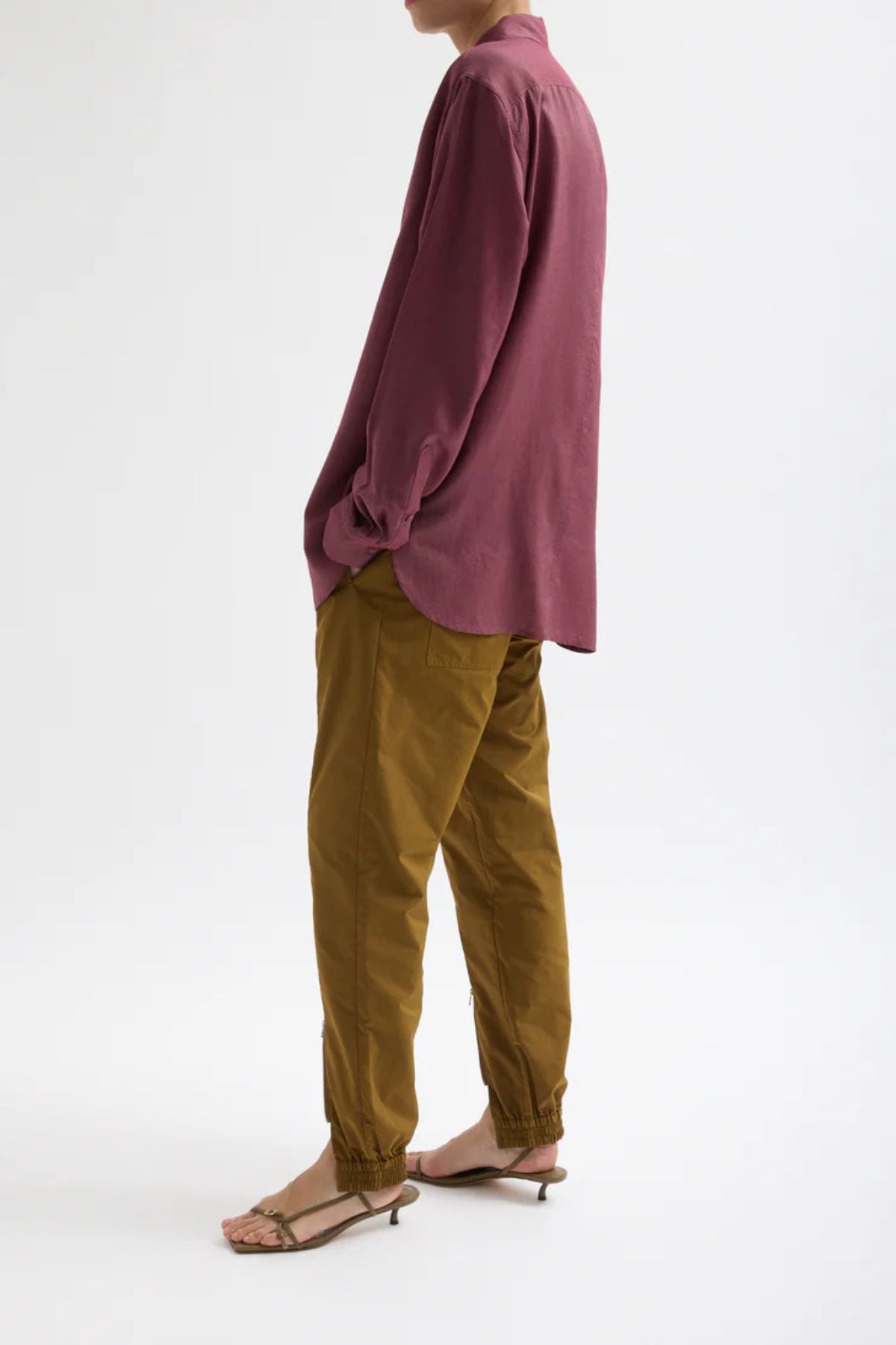 Tibi Zipper Jogger - Brown