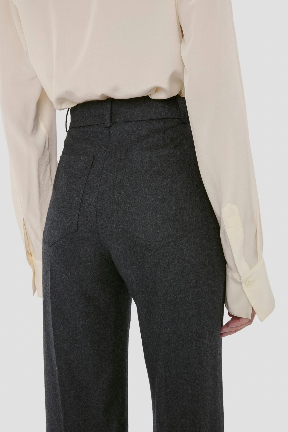 Victoria Beckham Alina Trouser - Dark Grey Melange