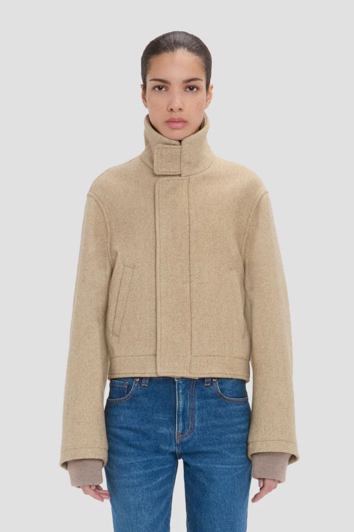 Victoria Beckham Bomber Jacket - Camel Melange