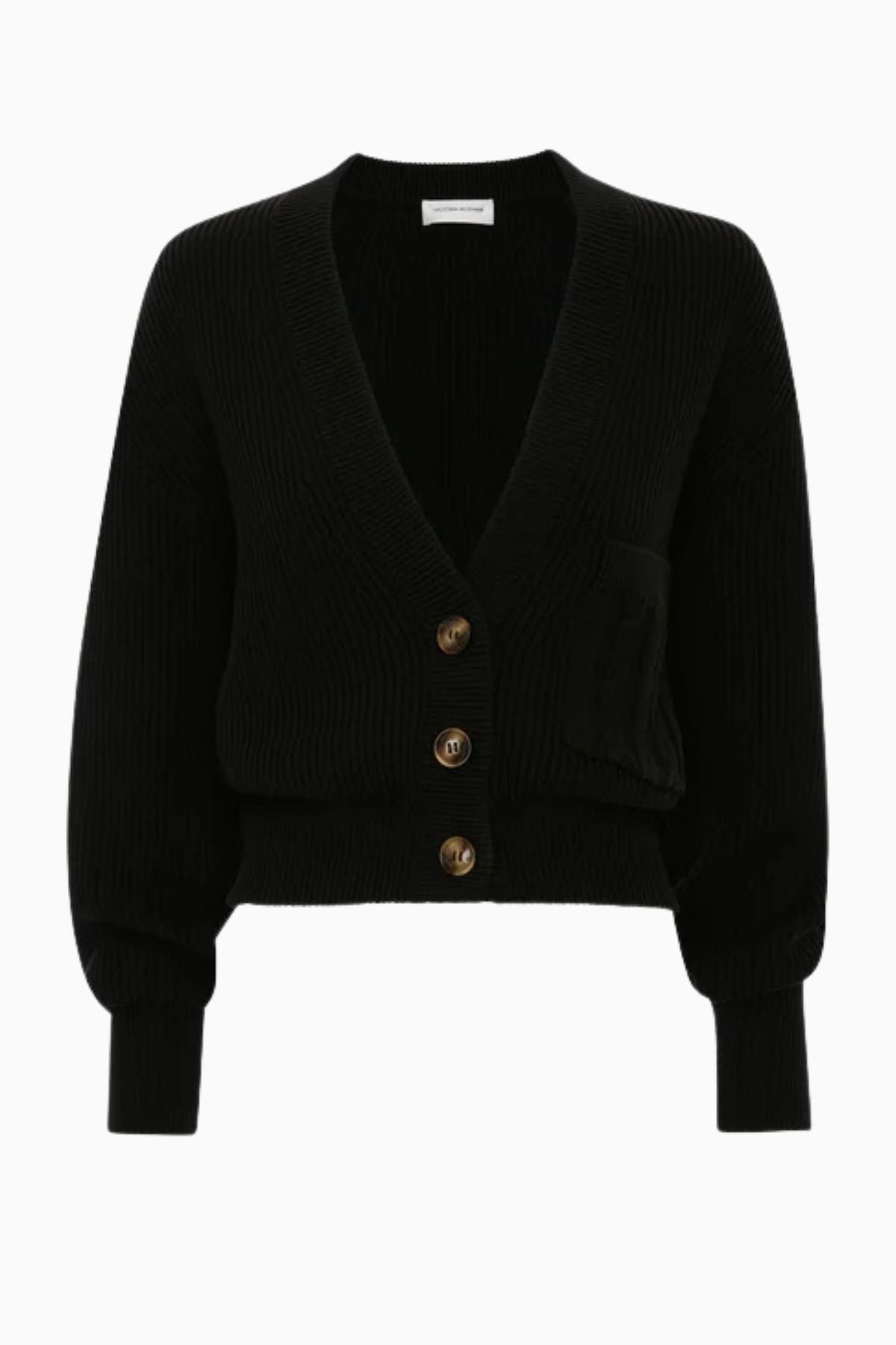 Victoria Beckham Cable Pocket Cardigan - Black