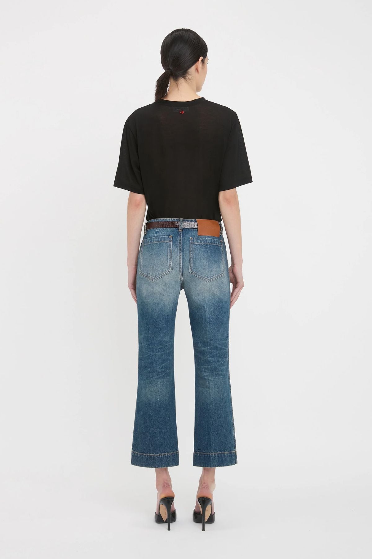 Victoria Beckham Classic Cotton Crepe T-Shirt - Black