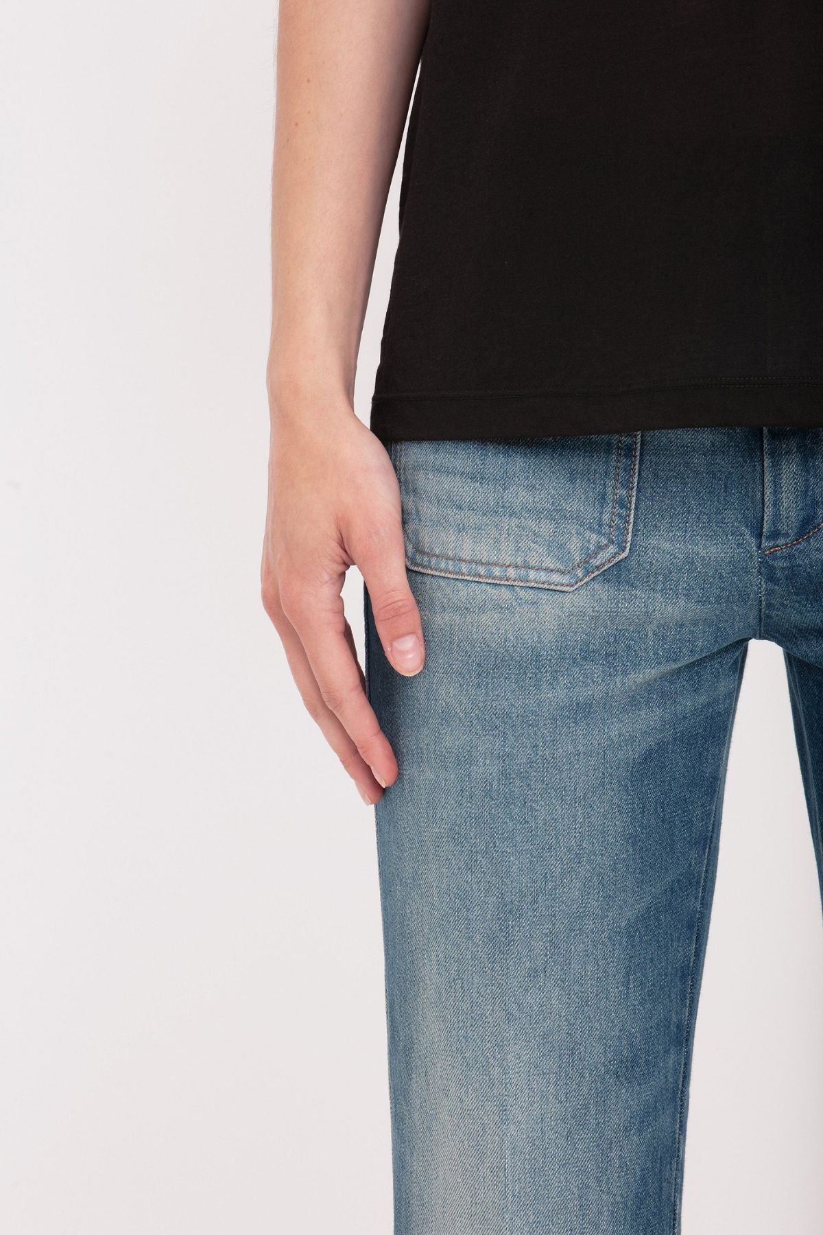 Victoria Beckham Classic Cotton Crepe T-Shirt - Black