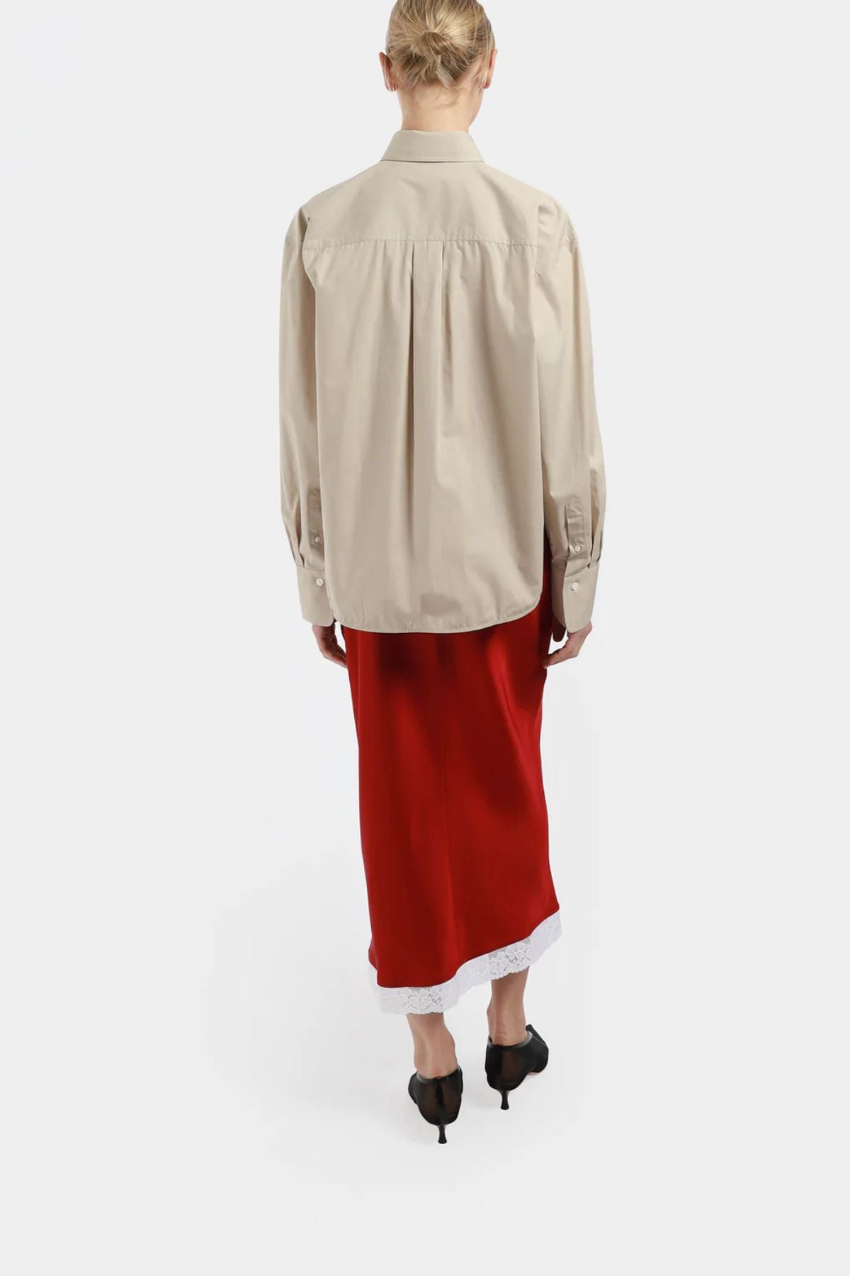 Victoria Beckham Cropped Shirt - Pumice