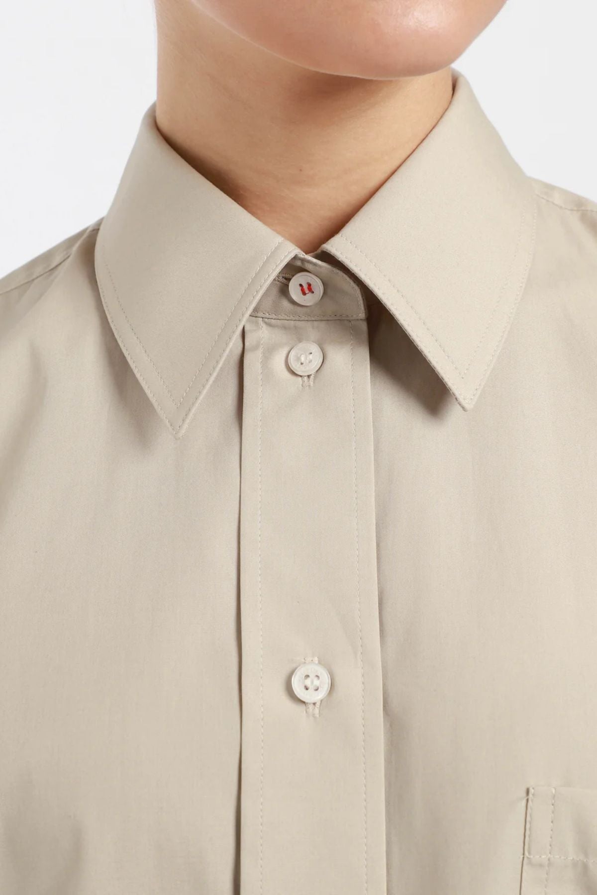 Victoria Beckham Cropped Shirt - Pumice