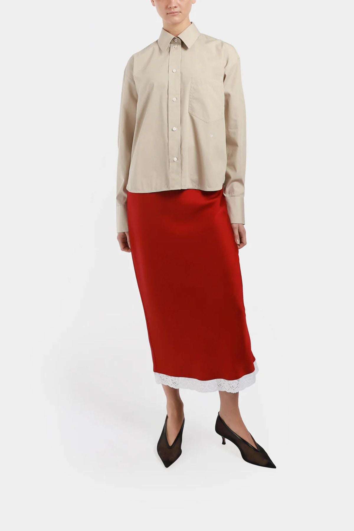 Victoria Beckham Cropped Shirt - Pumice