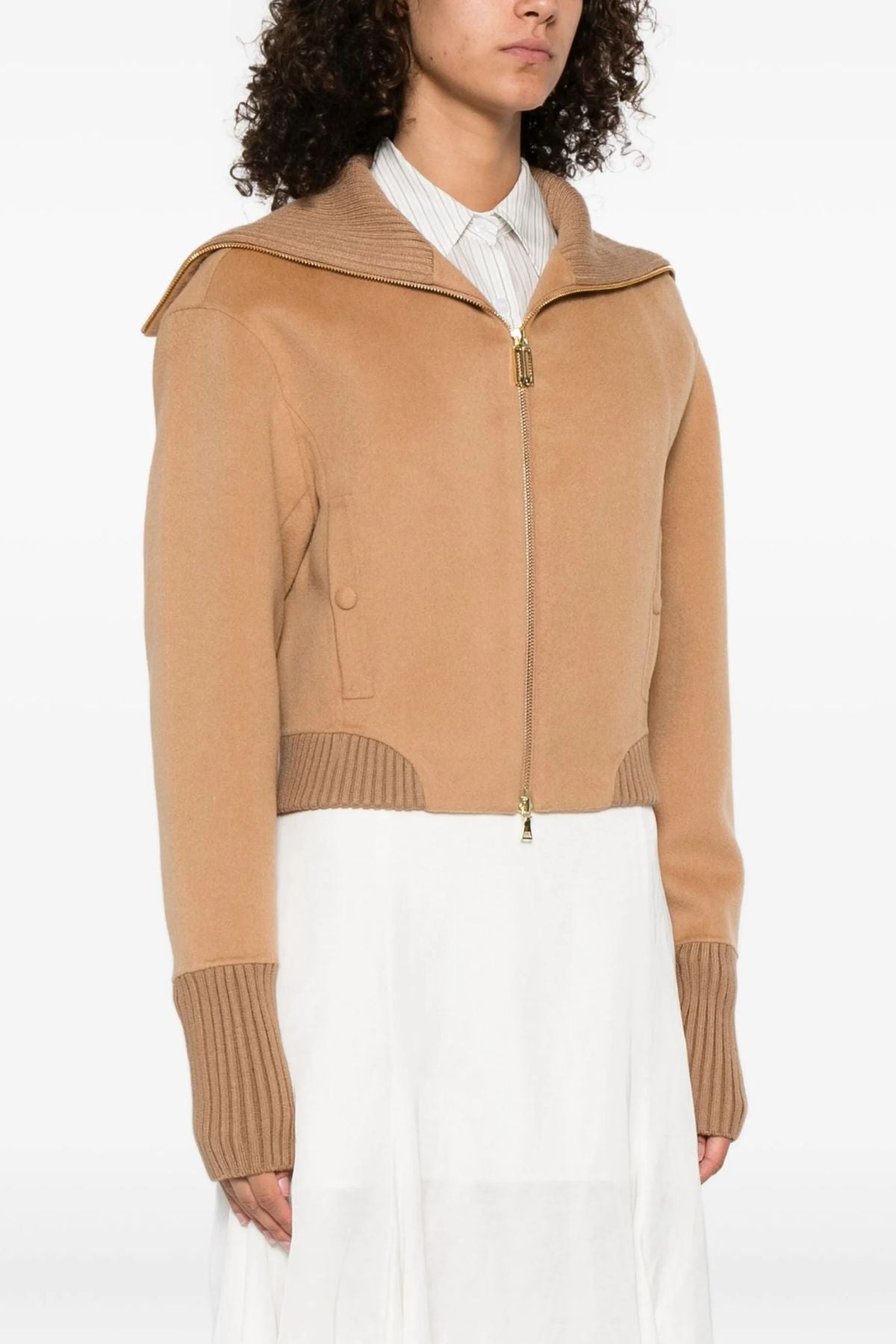 Victoria Beckham Double Faced Bomber Jacket - Camel