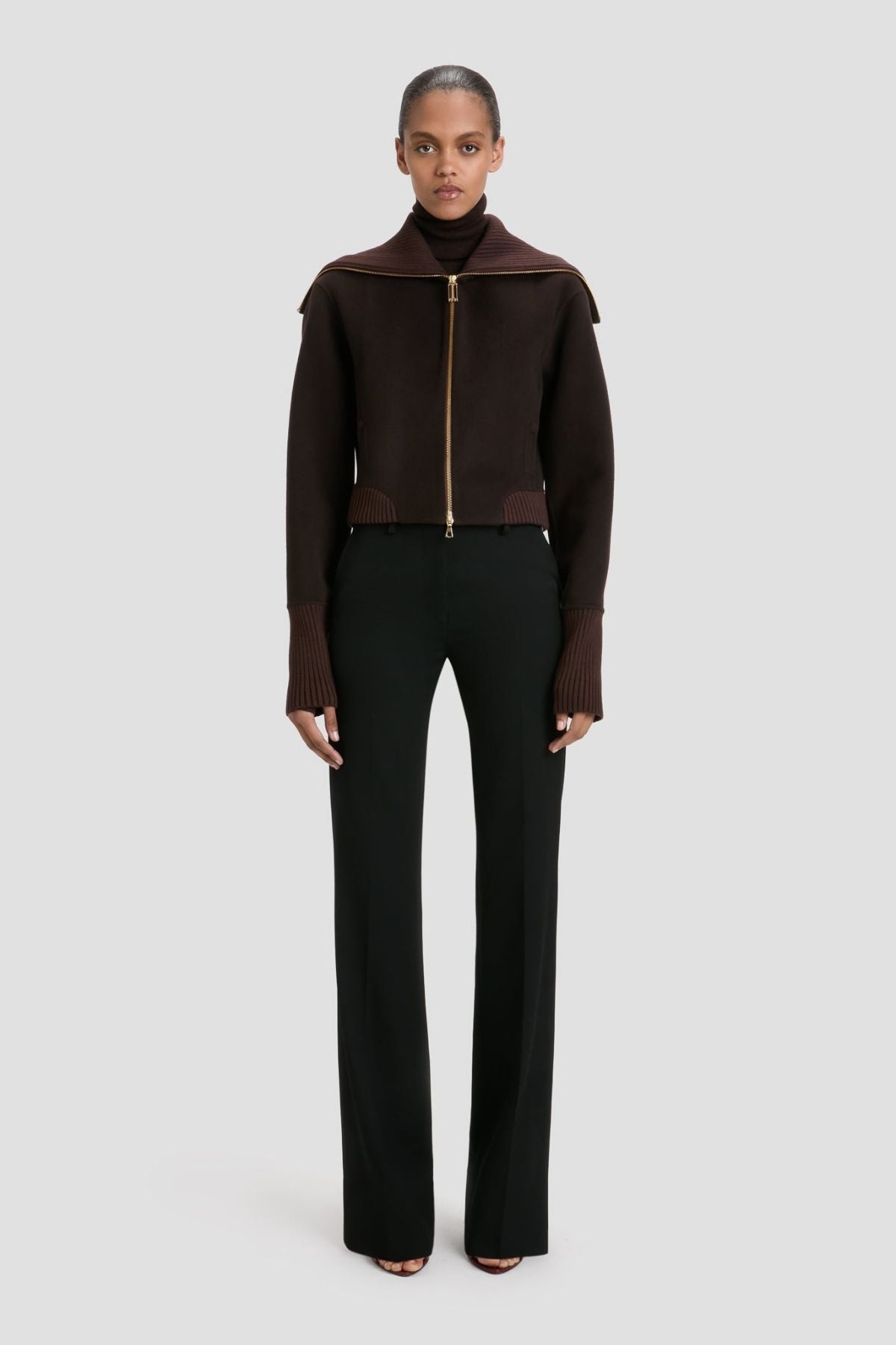 Victoria Beckham Double Faced Bomber Jacket - Dark Chocolate