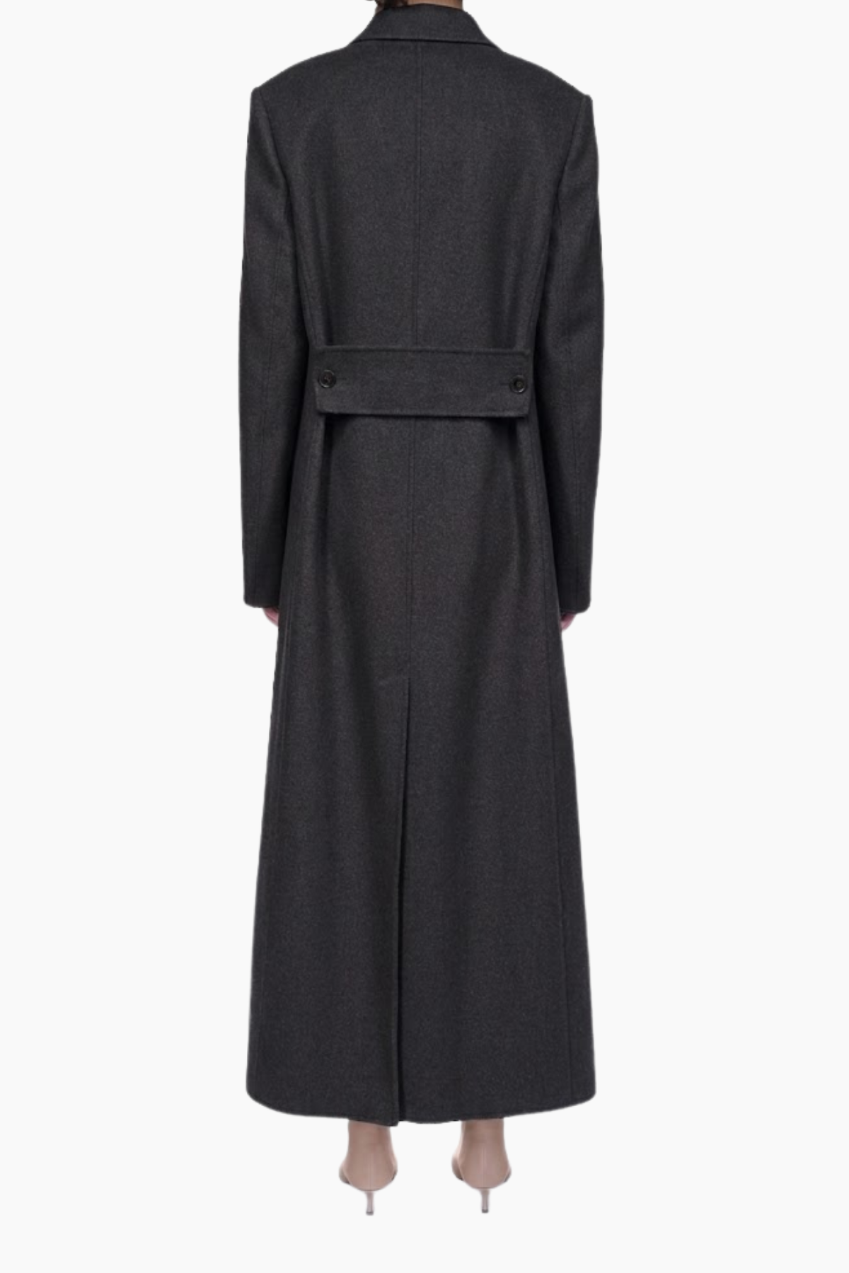 Victoria Beckham Double Faced Overcoat - Dark Grey Melange