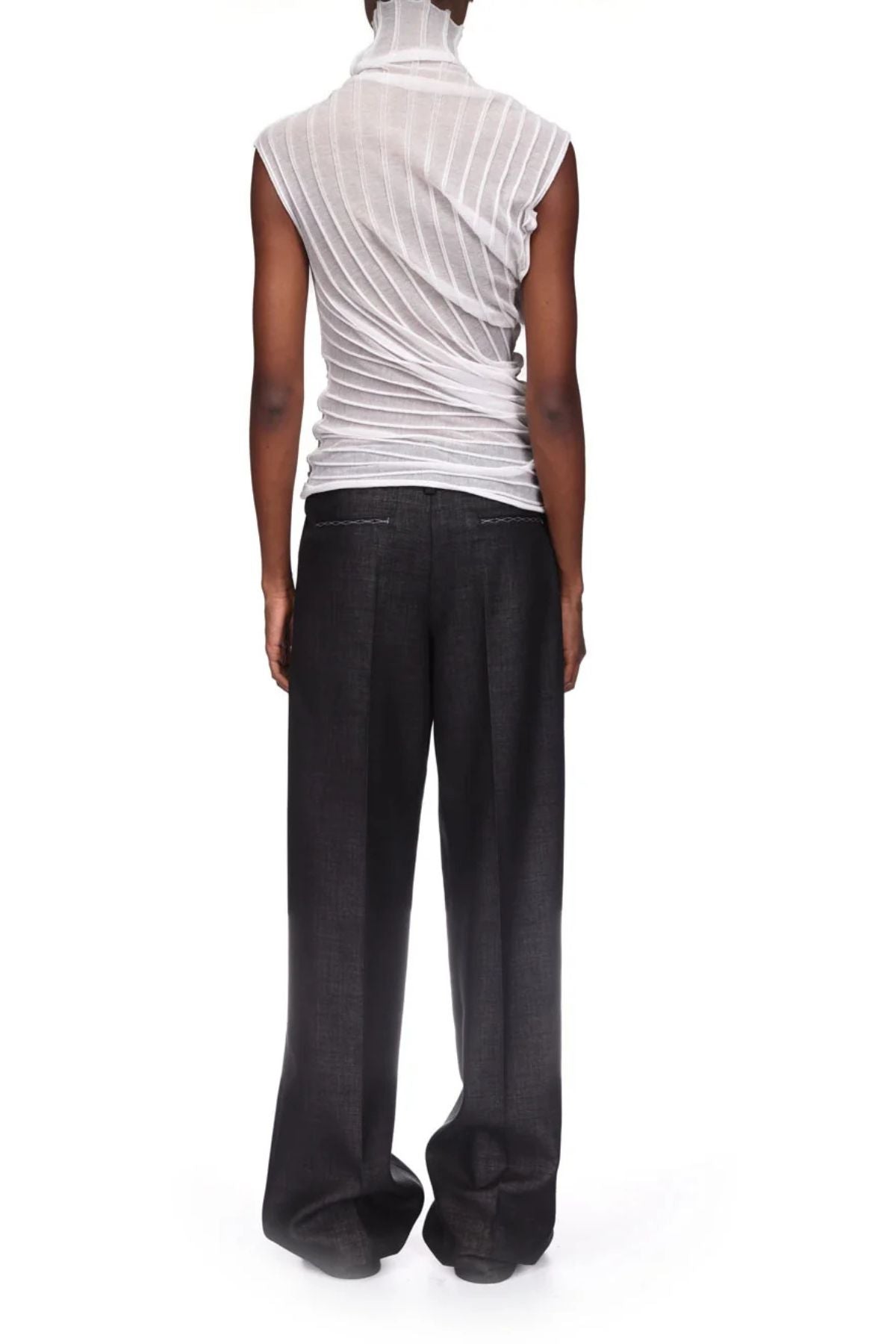 Victoria Beckham Draped Sleeveless High Neck Top - White