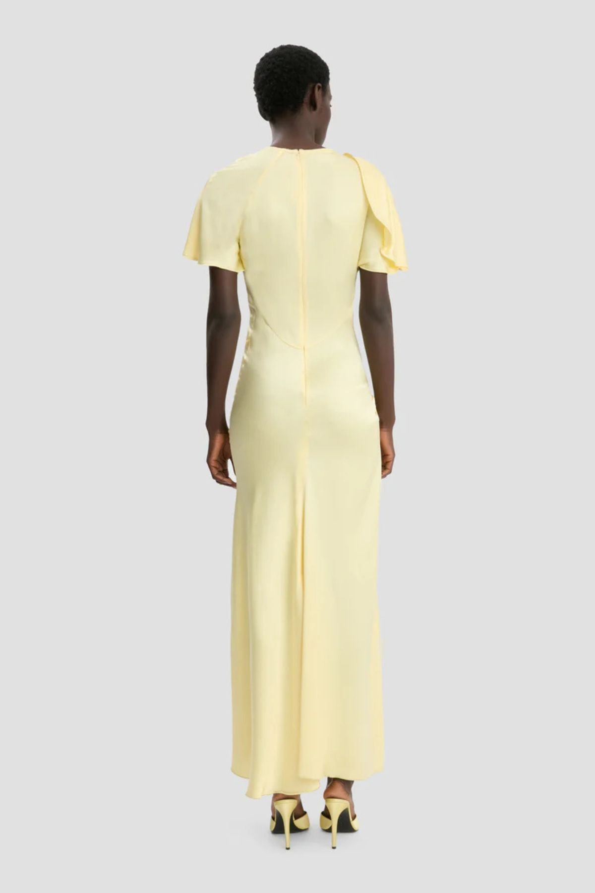 Victoria Beckham Draped Cap Sleeve Dress - Daffodil Yellow