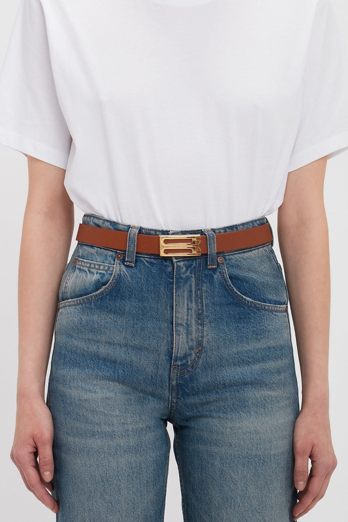 Victoria Beckham Frame Belt - Tan