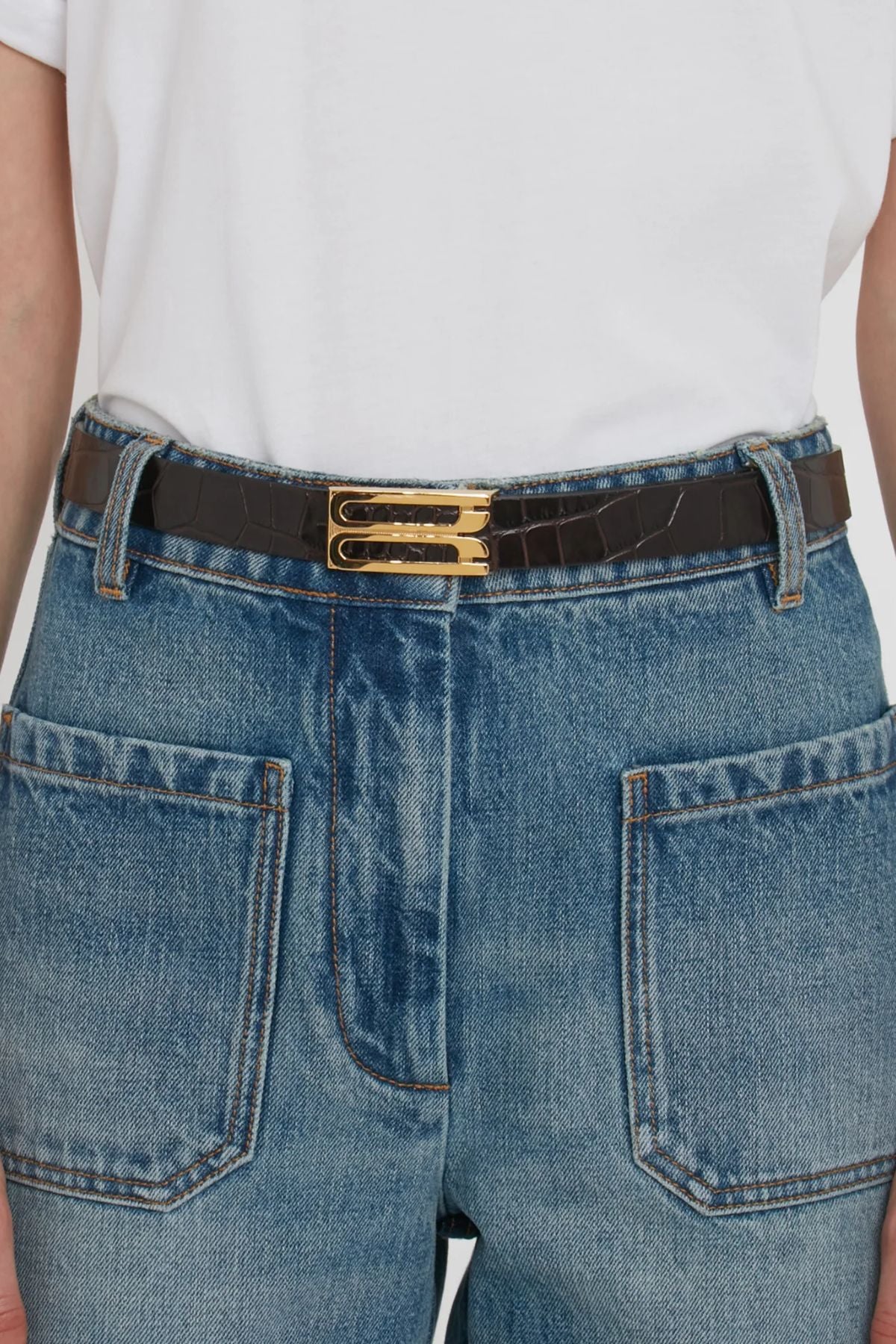 Victoria Beckham Frame Buckle Belt - Black