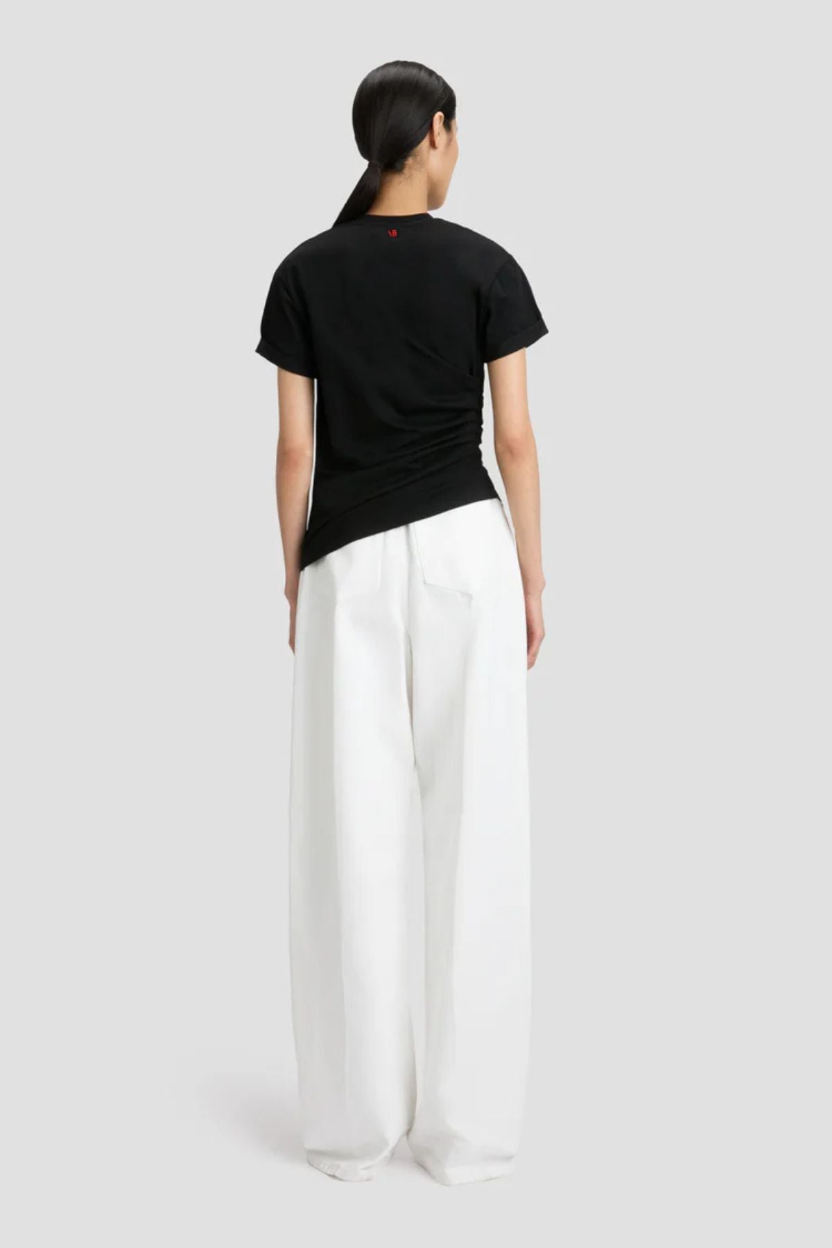 Victoria Beckham Gathered Detail T Shirt - Black