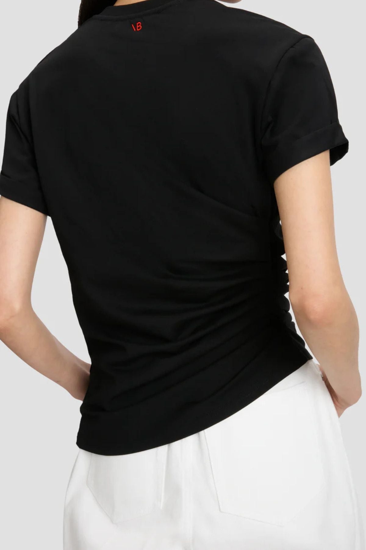 Victoria Beckham Gathered Detail T Shirt - Black