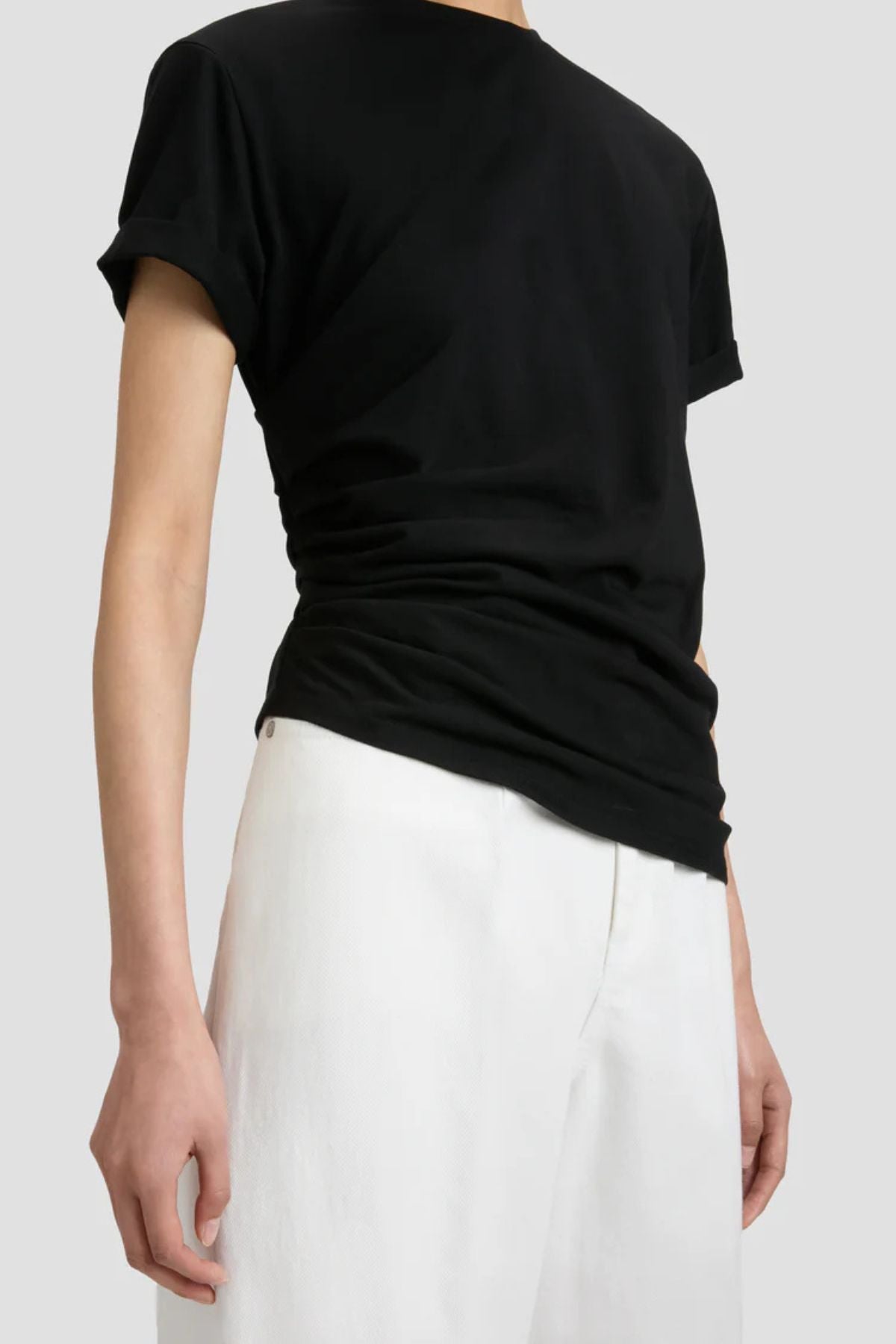Victoria Beckham Gathered Detail T Shirt - Black