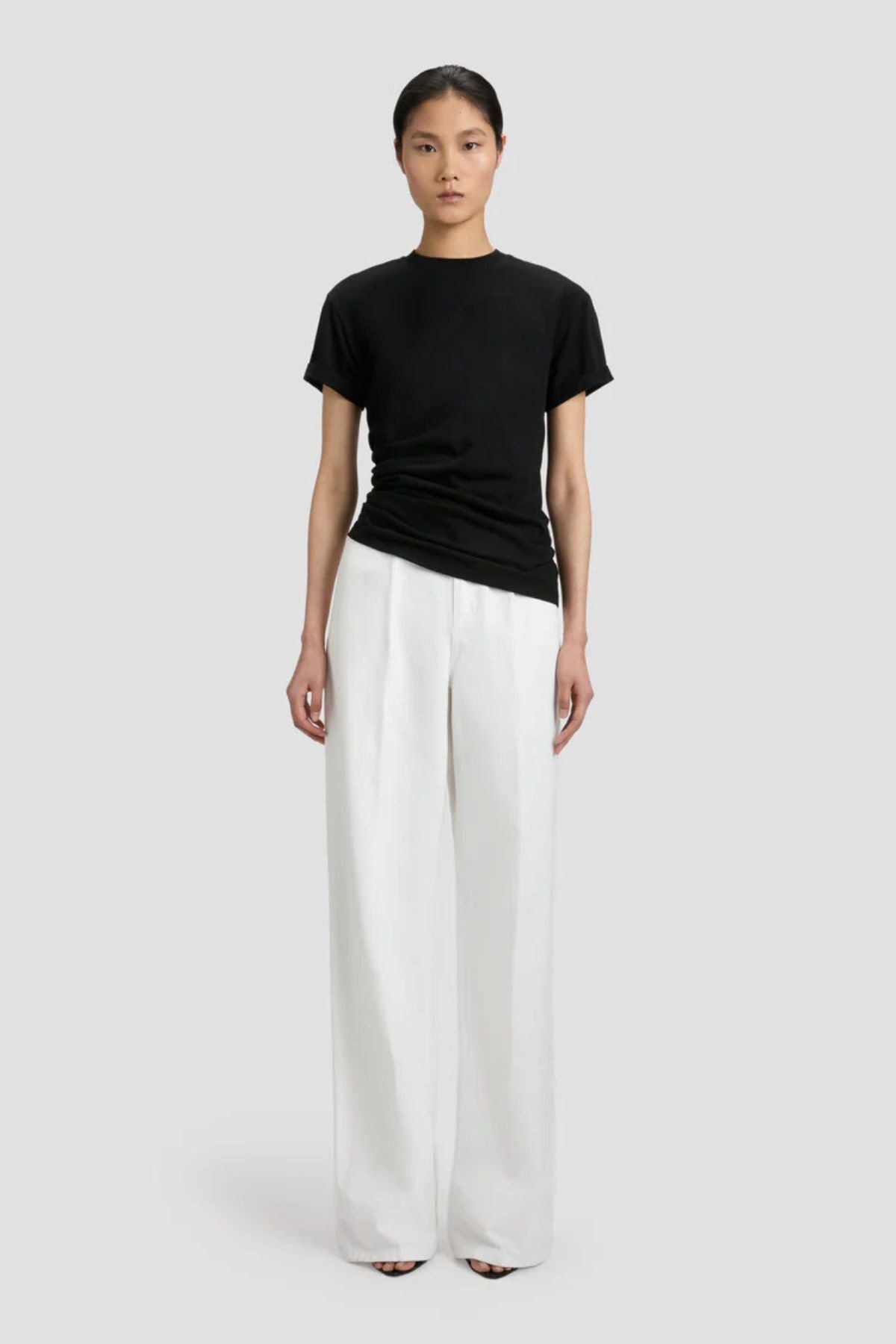 Victoria Beckham Gathered Detail T Shirt - Black