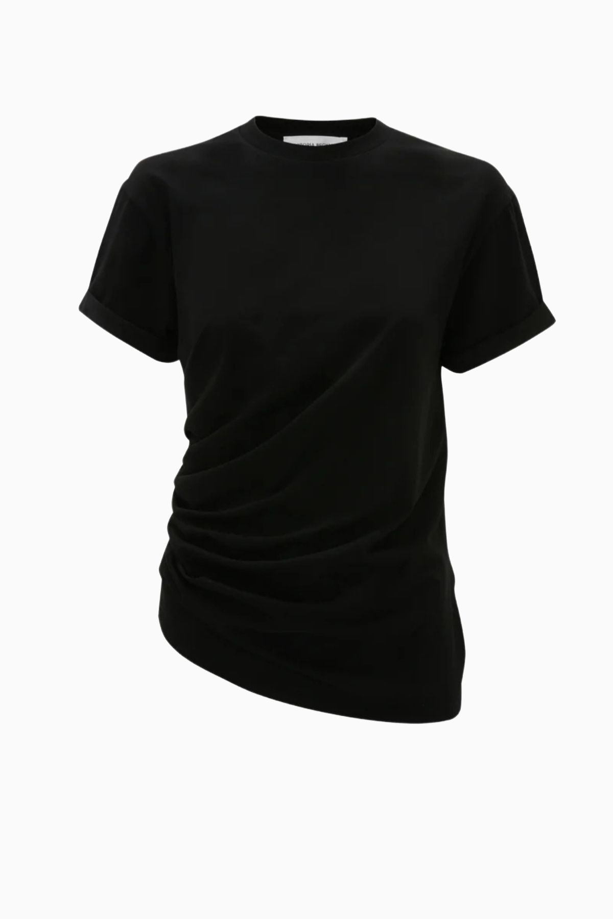 Victoria Beckham Gathered Detail T Shirt - Black