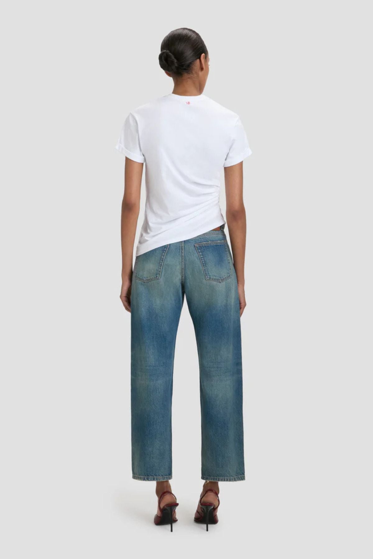 Victoria Beckham Gathered Detail T Shirt - White