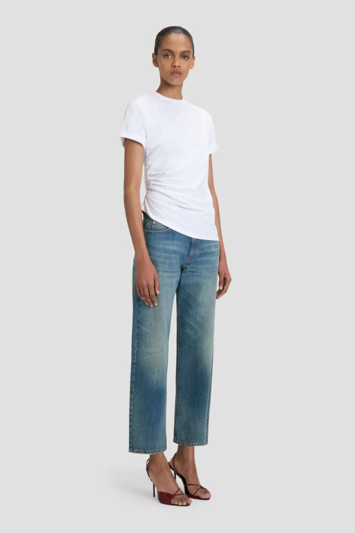 Victoria Beckham Gathered Detail T Shirt - White