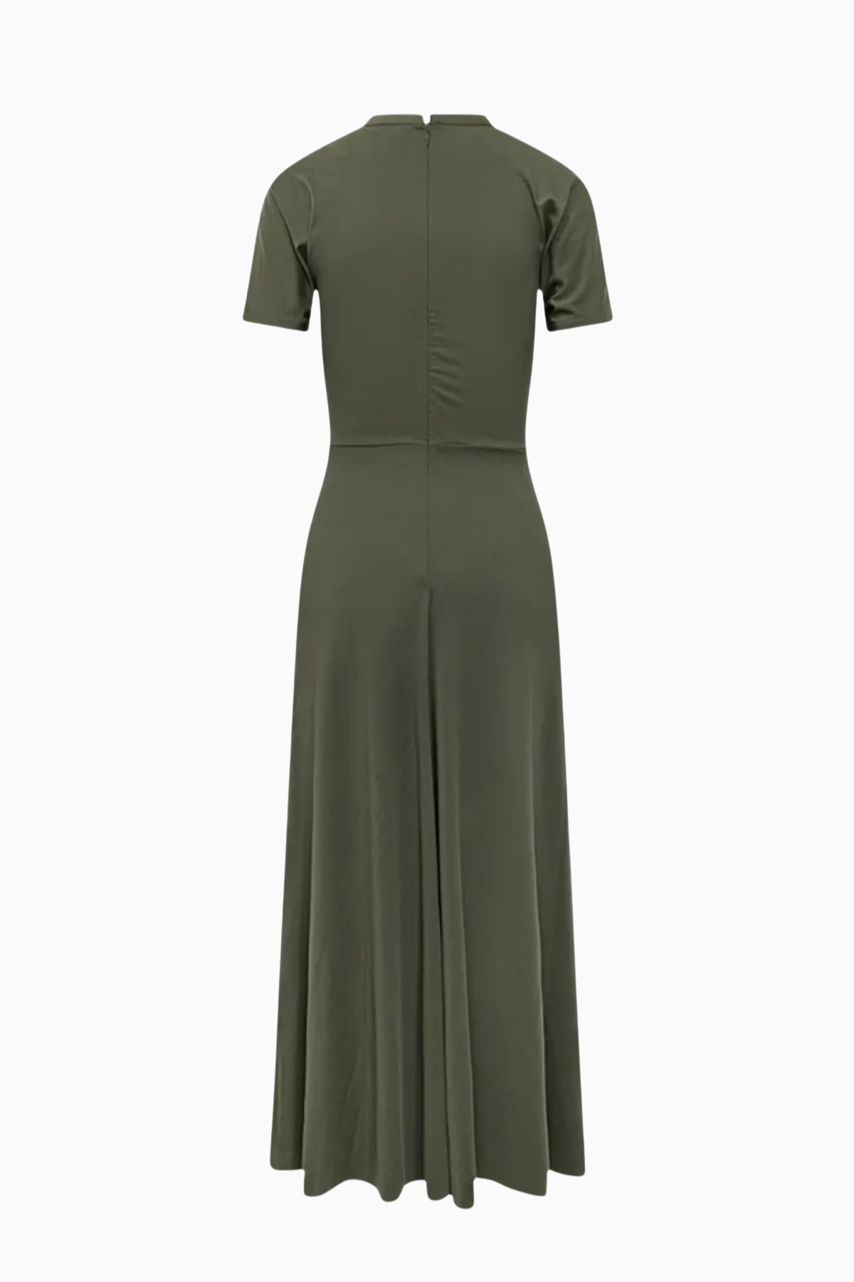 Victoria Beckham Gathered Waist T-Shirt Midi Dress - Oregano