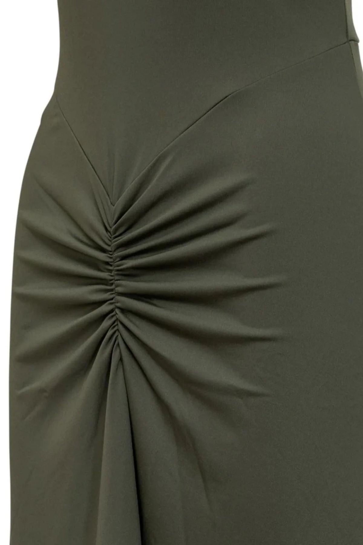 Victoria Beckham Gathered Waist T-Shirt Midi Dress - Oregano