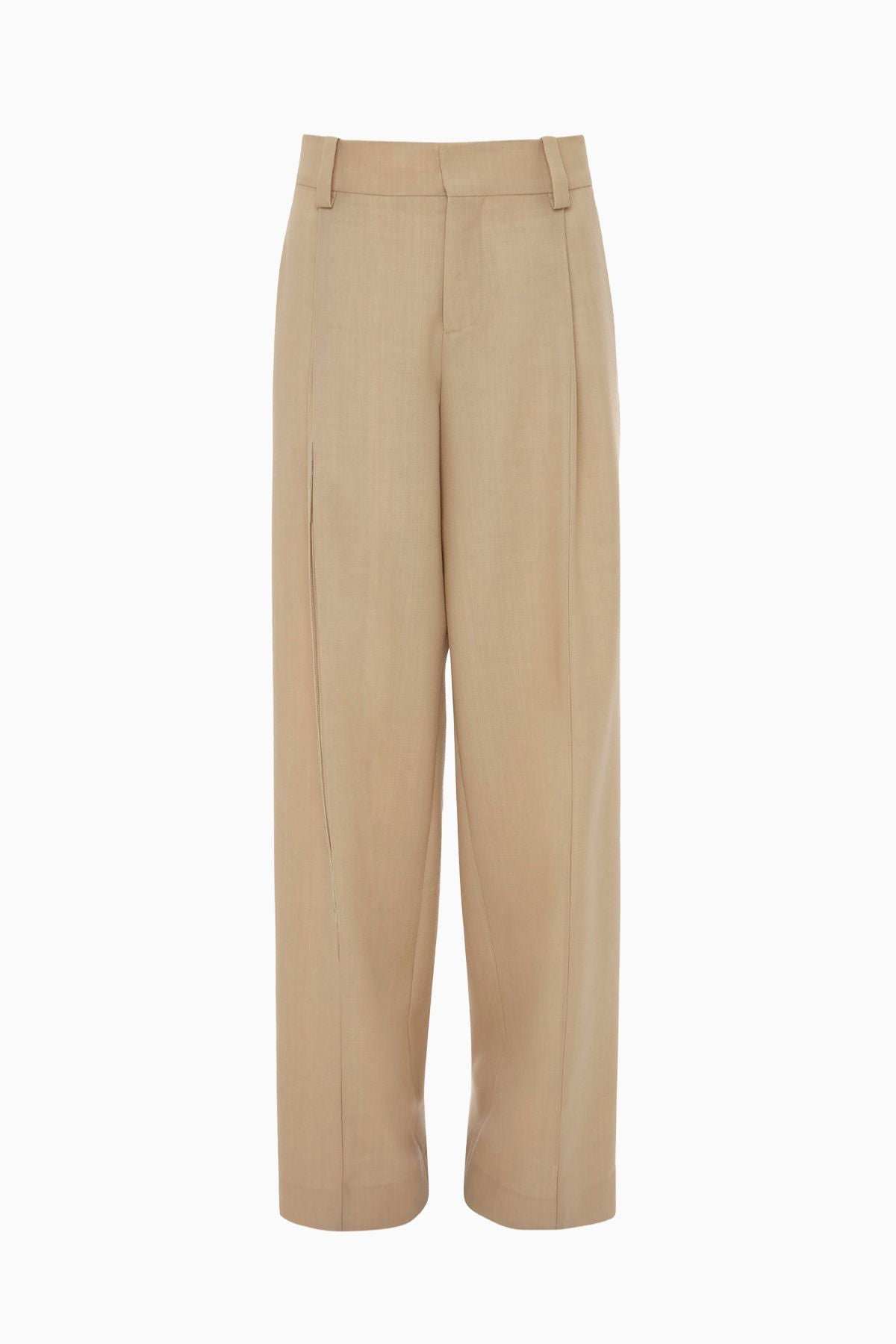Victoria Beckham Low Rise Seam Detail Trouser - Sepia/ Ivory