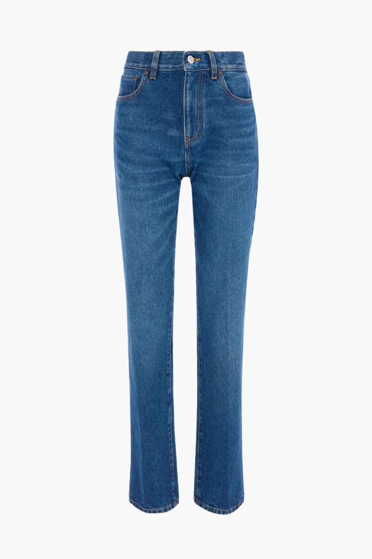 Victoria Beckham Low Waist Flare Jean - Mid Blue Wash