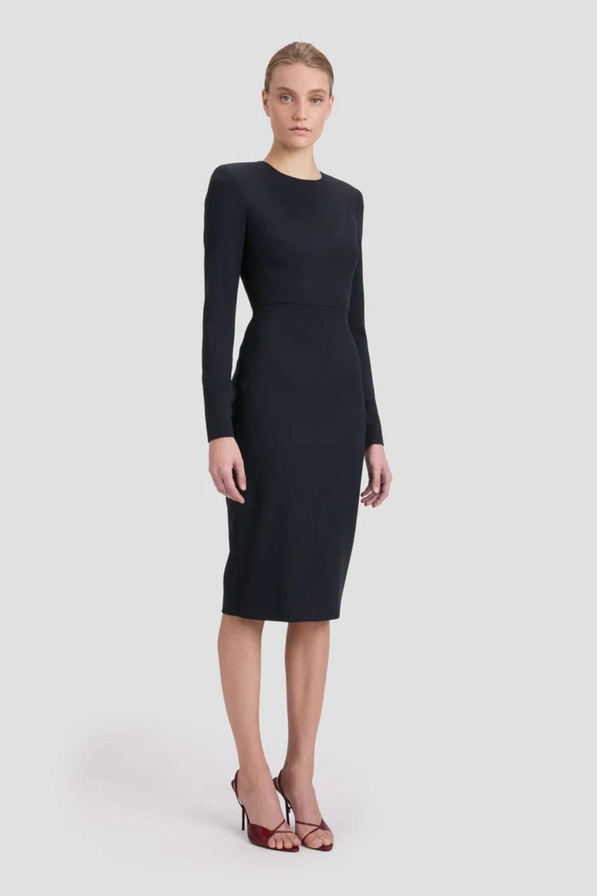 Victoria Beckham LS Fitted Dress - Navy