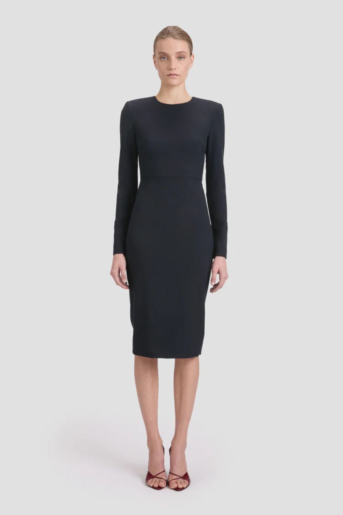 Victoria Beckham LS Fitted Dress - Navy