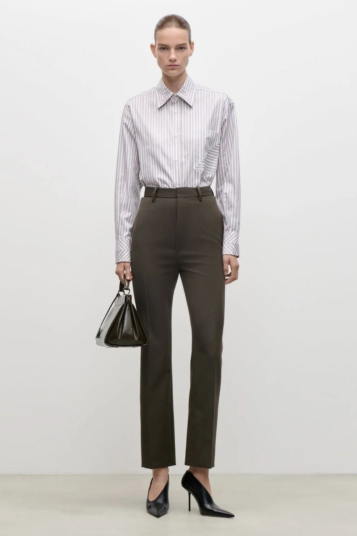 Victoria Beckham Pocket Detail Shirt - Lavender Grey