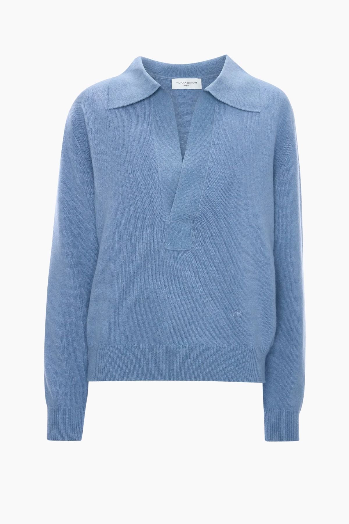 Victoria Beckham Polo Collar Jumper - Ocean Mist Melange