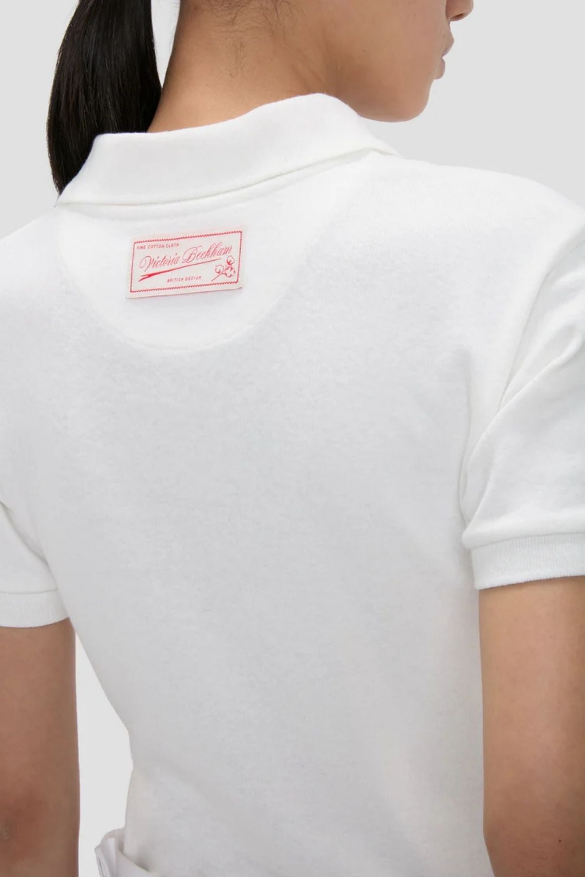 Victoria Beckham Polo Collar Top - White