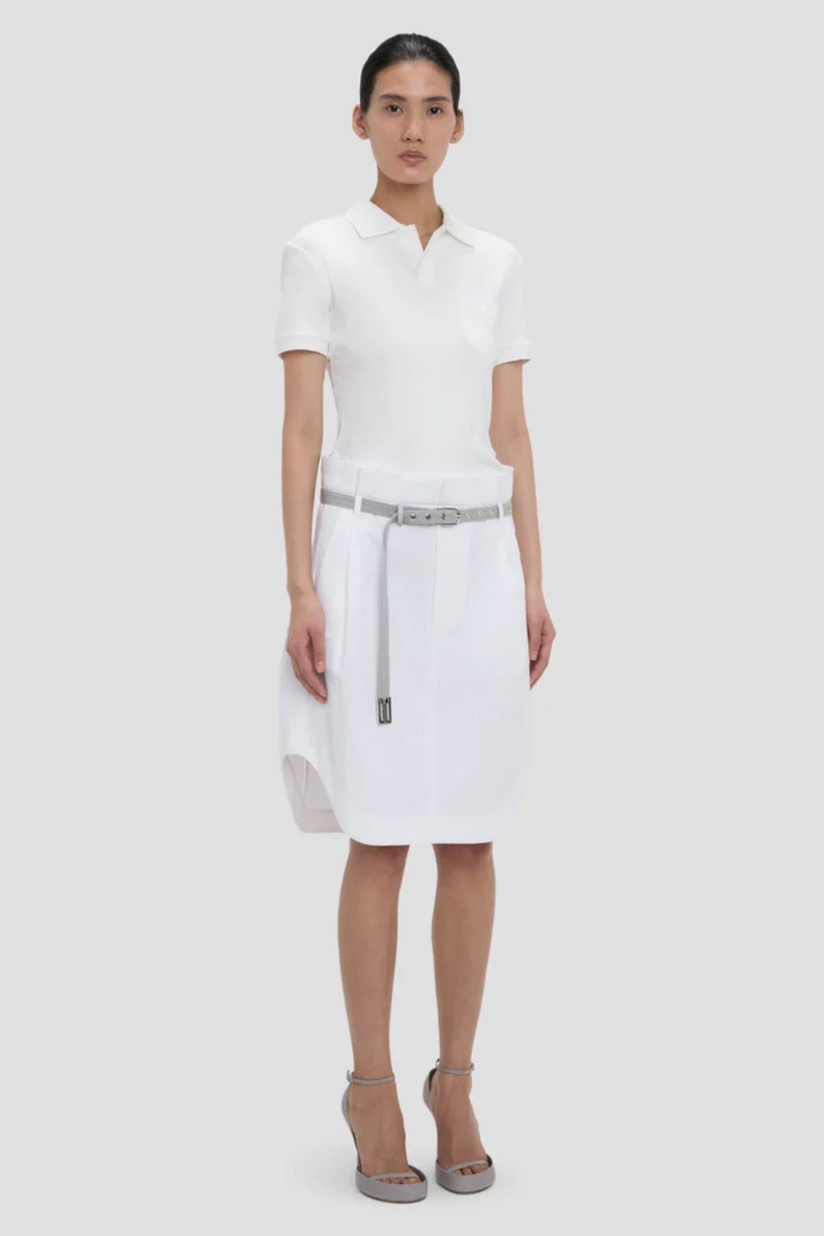 Victoria Beckham Polo Collar Top - White