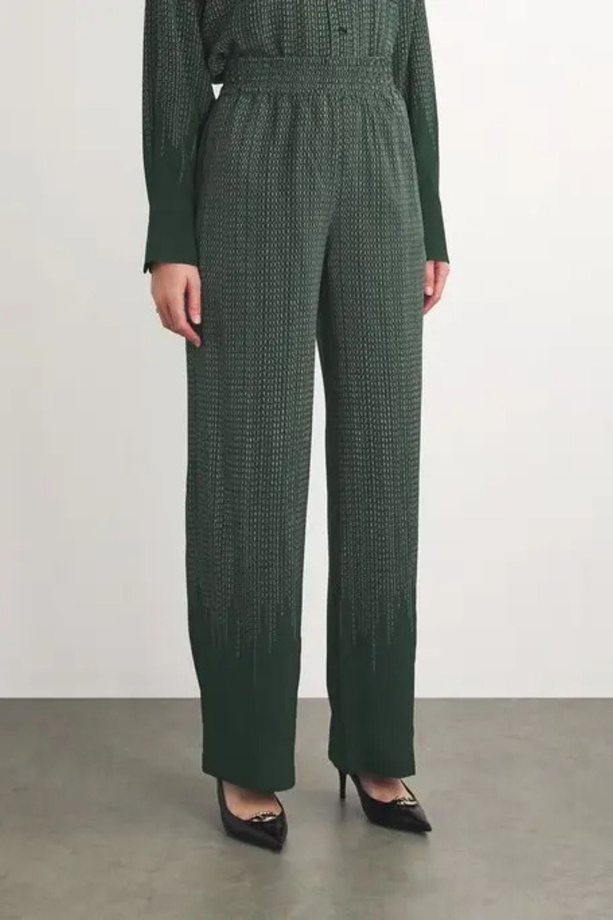 Victoria Beckham Pyjama Trouser - Green Chain