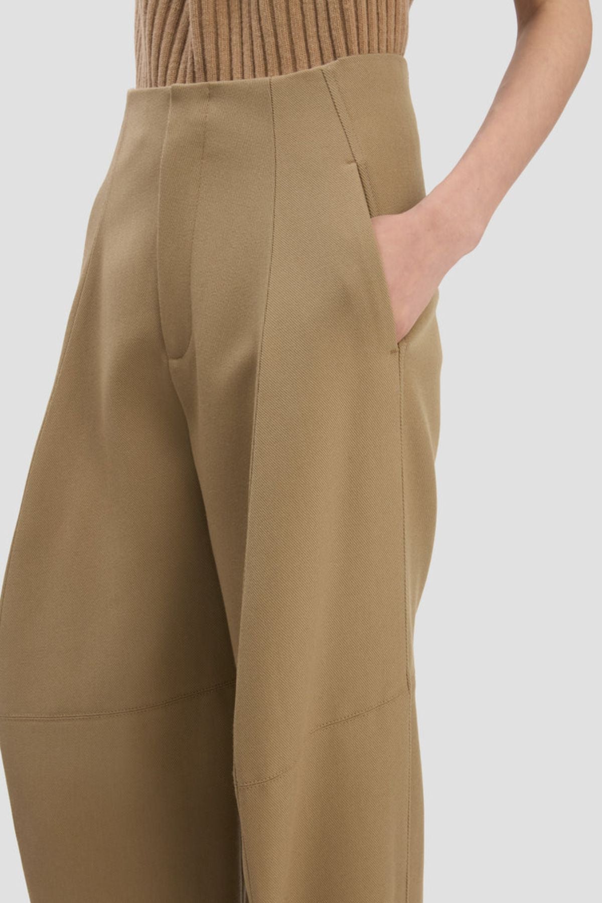 Victoria Beckham Sculptural Leg Trouser - Dark Camel