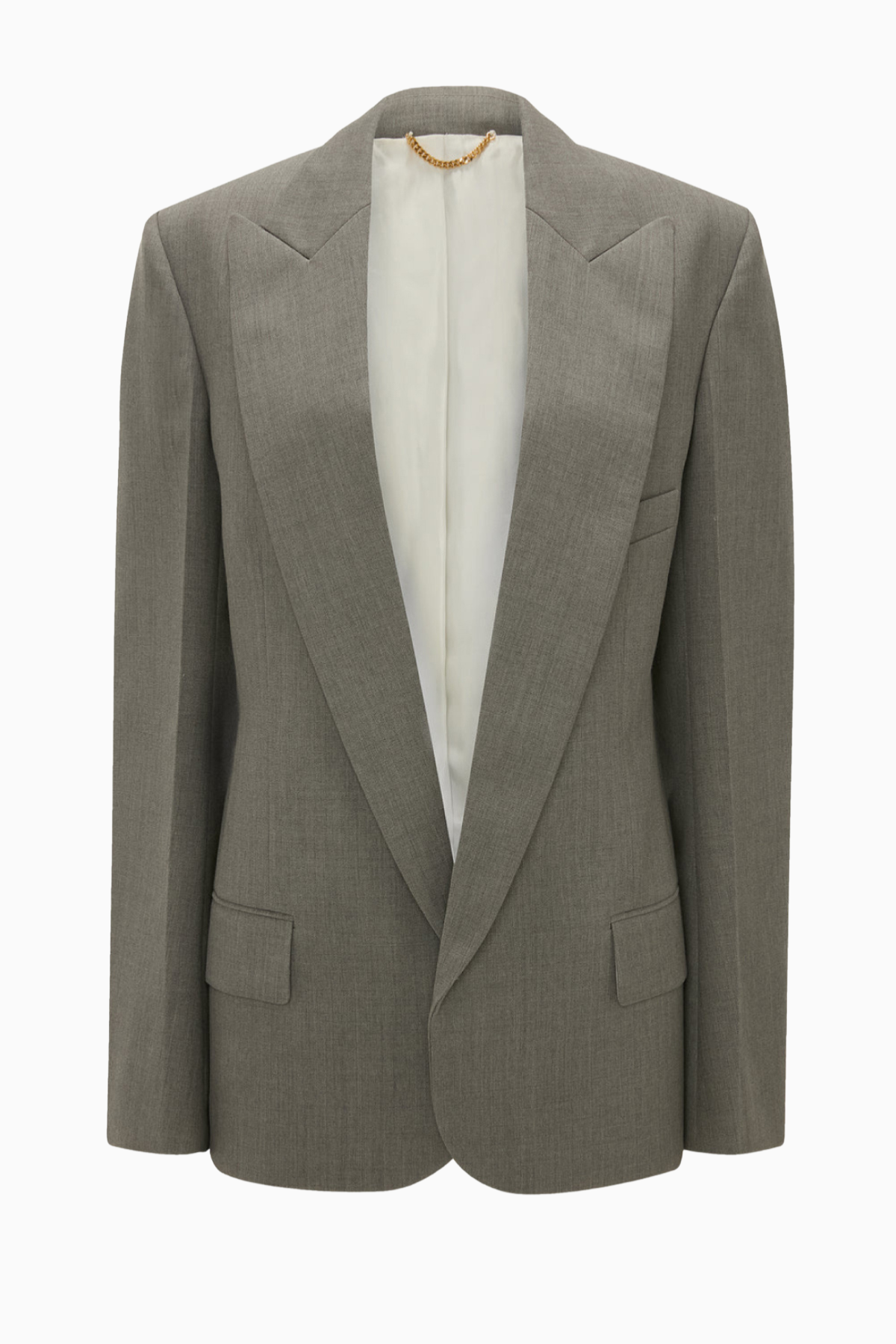 Victoria Beckham Sculptural Sleeve Blazer - Light Grey Melange