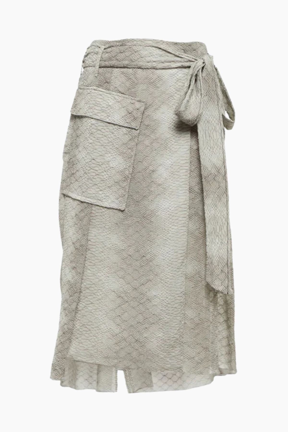 Victoria Beckham Snake Trench Skirt - Silver